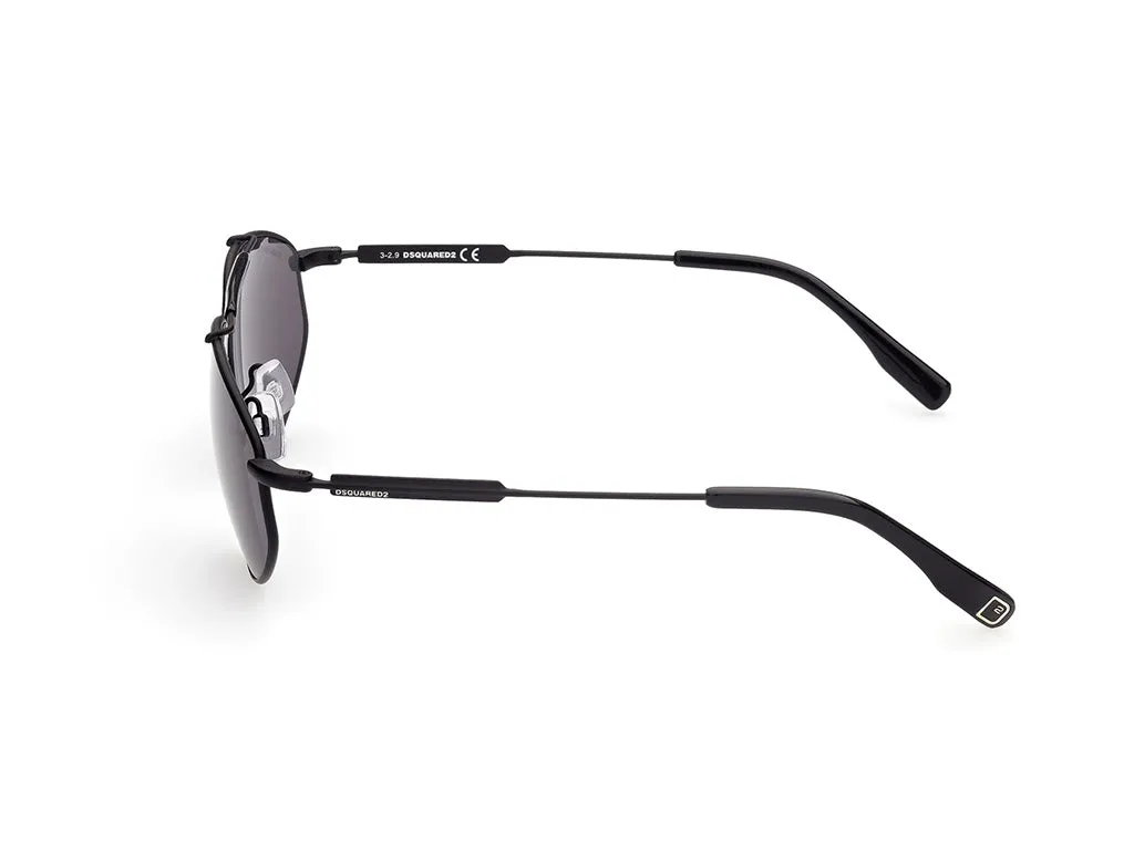 Dsquared2 DQ0354 02A Occhiali da sole outlet Metallo Nero Grigio Geometrica Normale - immagine 3