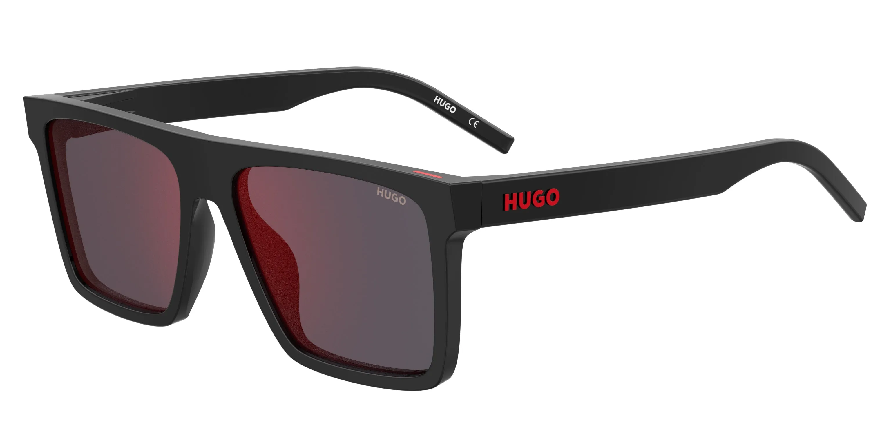 Hugo Boss HG 1069/S 807/AO Occhiali da sole Plastica Nero Rosso Squadrata Normale Specchiato - immagine 1
