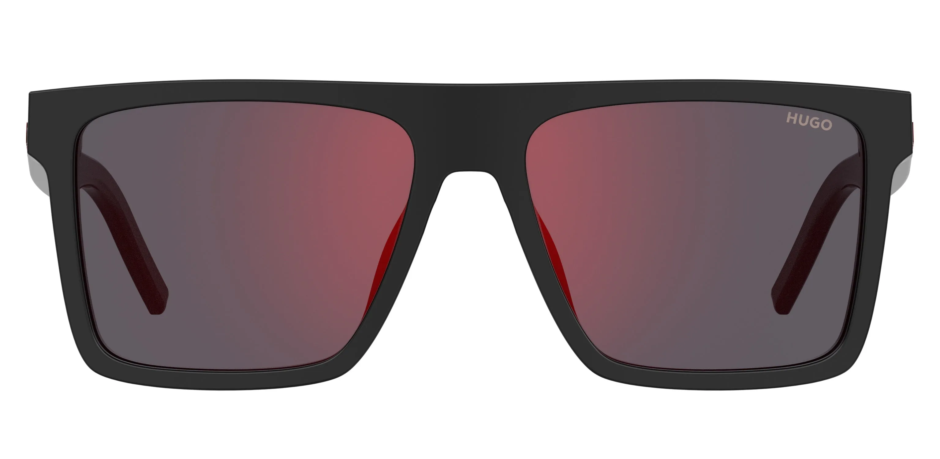 Hugo Boss HG 1069/S 807/AO Occhiali da sole Plastica Nero Rosso Squadrata Normale Specchiato - immagine 2
