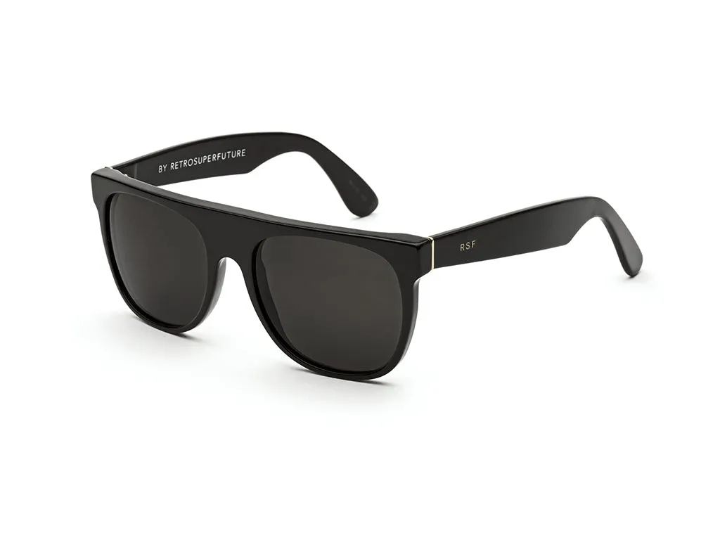 Retrosuperfuture FZQ FLAT TOP BLACK Occhiali da sole Acetato Nero Nero Pilot Normale - immagine 1