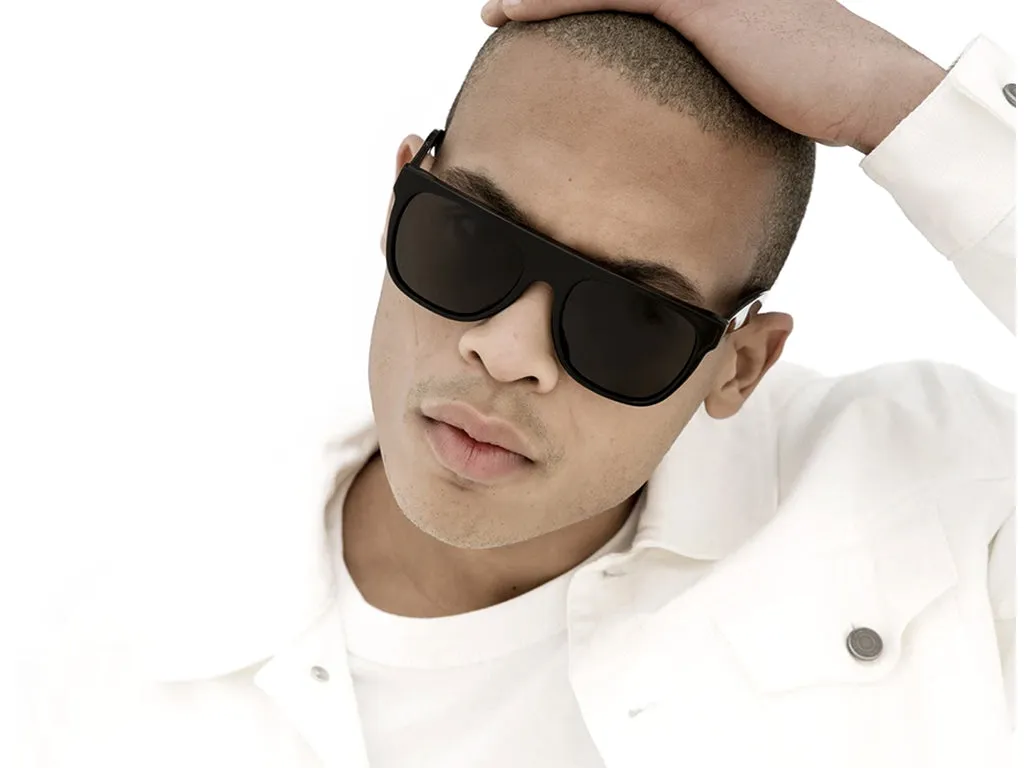 Retrosuperfuture FZQ FLAT TOP BLACK Occhiali da sole Acetato Nero Nero Pilot Normale - immagine 3