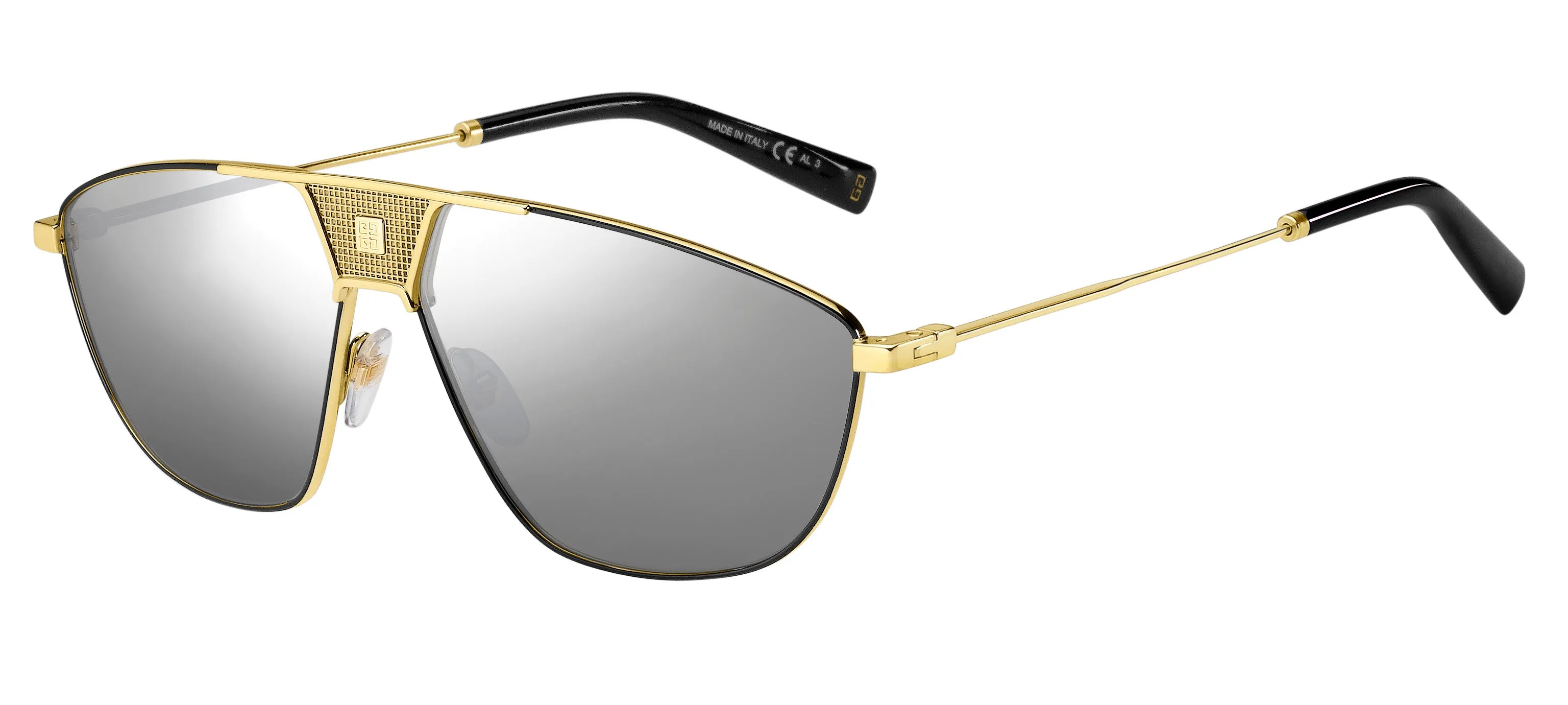 Givenchy GV 7163/S J5G/T4 Occhiali da sole Metallo Oro Grigio Squadrata Normale Specchiato - immagine 1