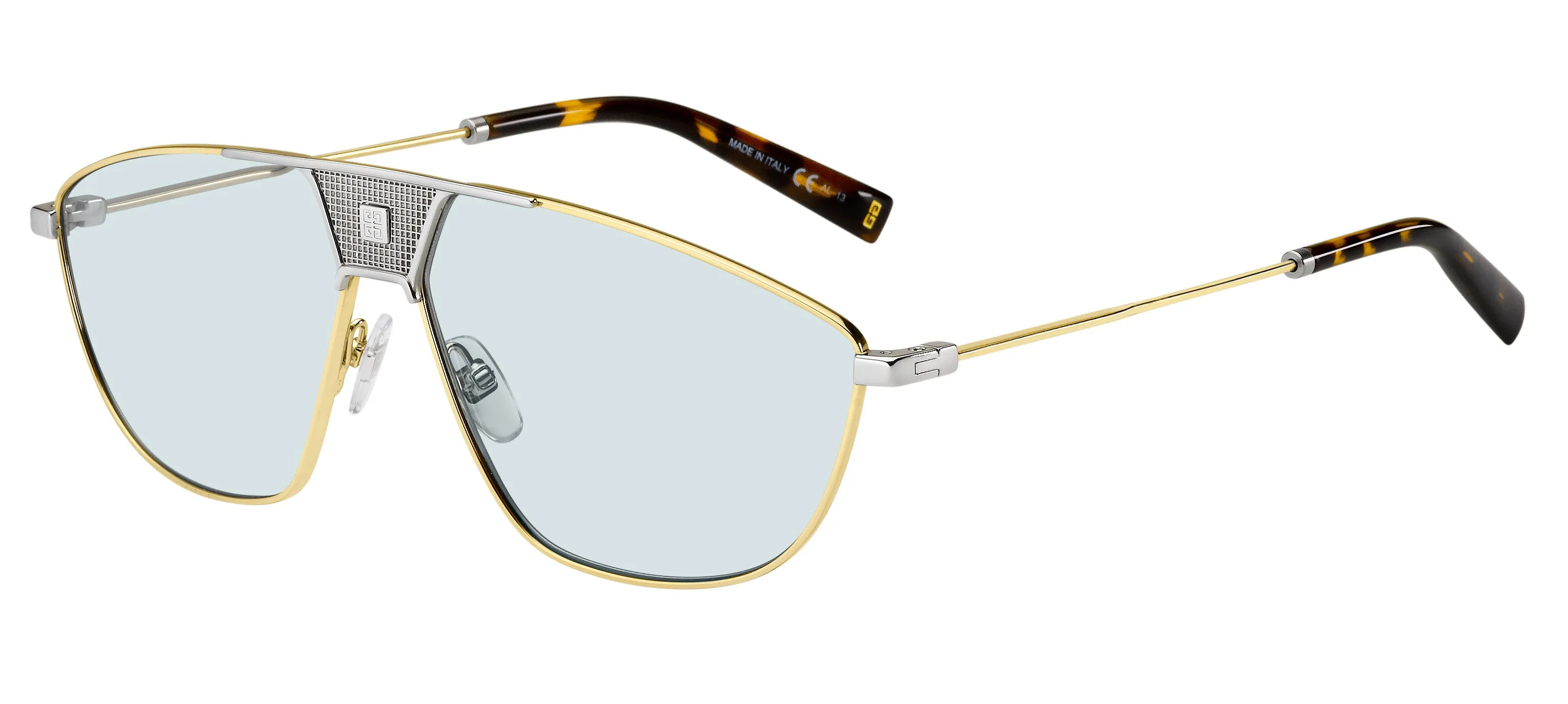 Givenchy GV 7163/S B1Z/QZ Occhiali da sole Metallo Oro Blu Squadrata Normale - immagine 1