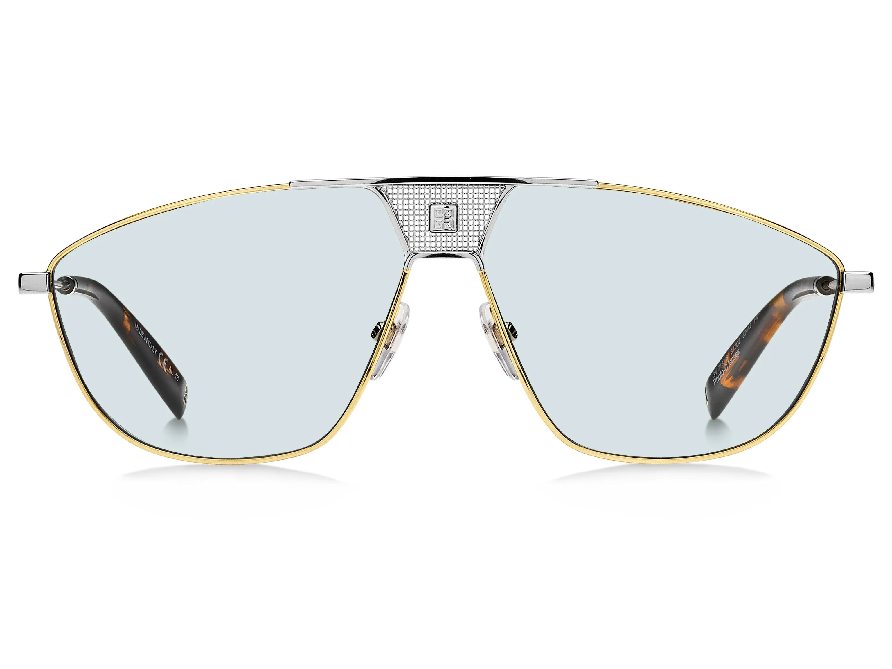 Givenchy GV 7163/S B1Z/QZ Occhiali da sole Metallo Oro Blu Squadrata Normale - immagine 2