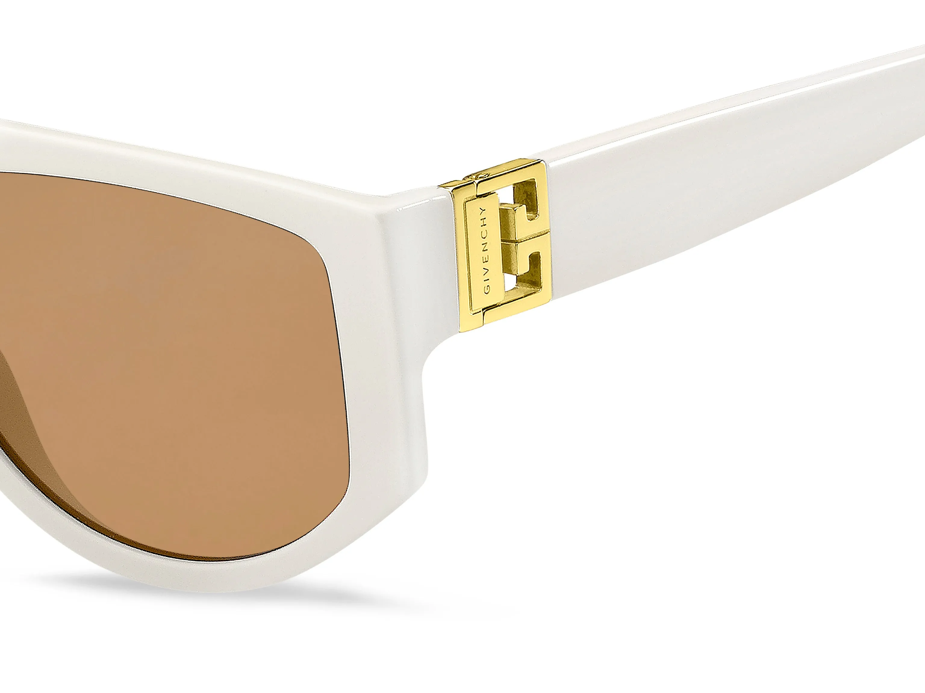 Givenchy GV 7156/S VK6/70 Occhiali da sole Acetato Bianco Marrone Squadrata Normale - immagine 3