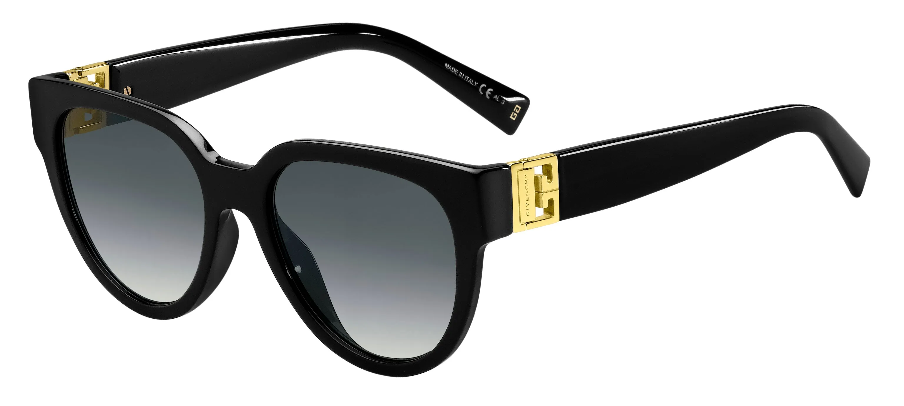 Givenchy GV 7155/G/S 807/9O Occhiali da sole Acetato Nero Grigio Rotonda Normale Sfumato - immagine 1
