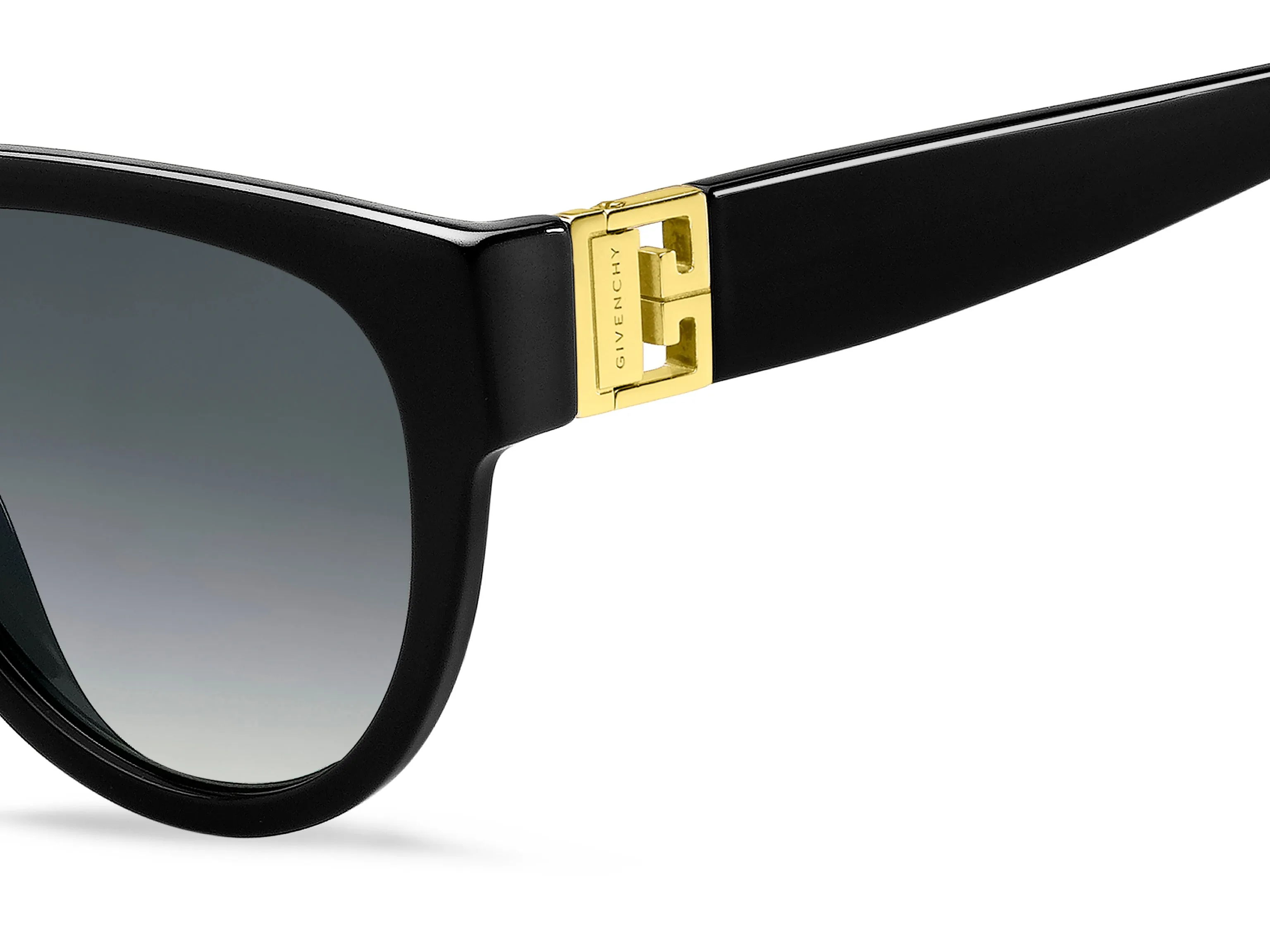 Givenchy GV 7155/G/S 807/9O Occhiali da sole Acetato Nero Grigio Rotonda Normale Sfumato - immagine 3