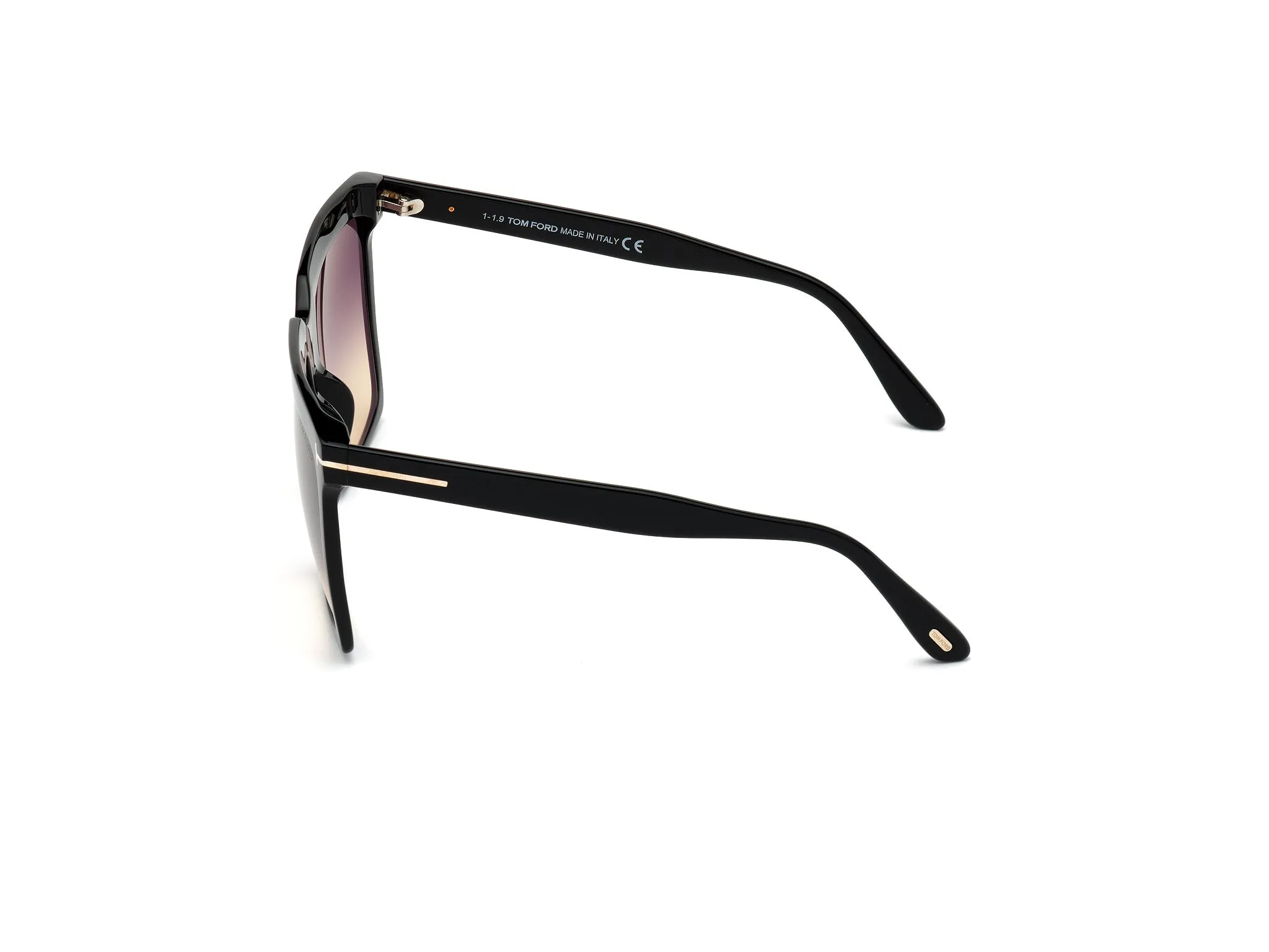 TOM FORD FT0764 SABRINA-02 01B Occhiali da sole Acetato Nero Grigio Squadrata Normale Sfumato - immagine 4