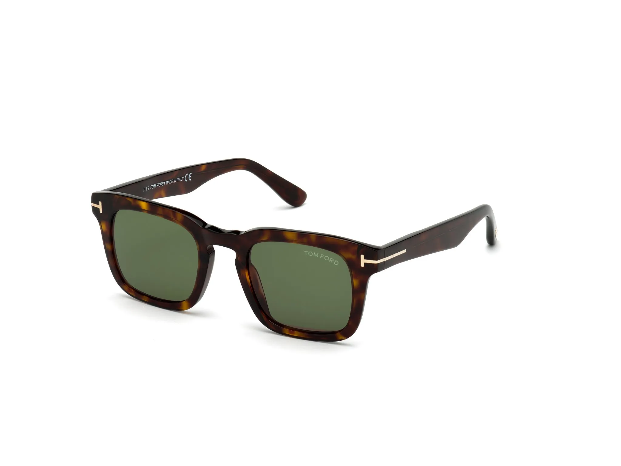TOM FORD FT0751 DAX 52N Occhiali da sole Acetato Havana Verde Squadrata Normale - immagine 1