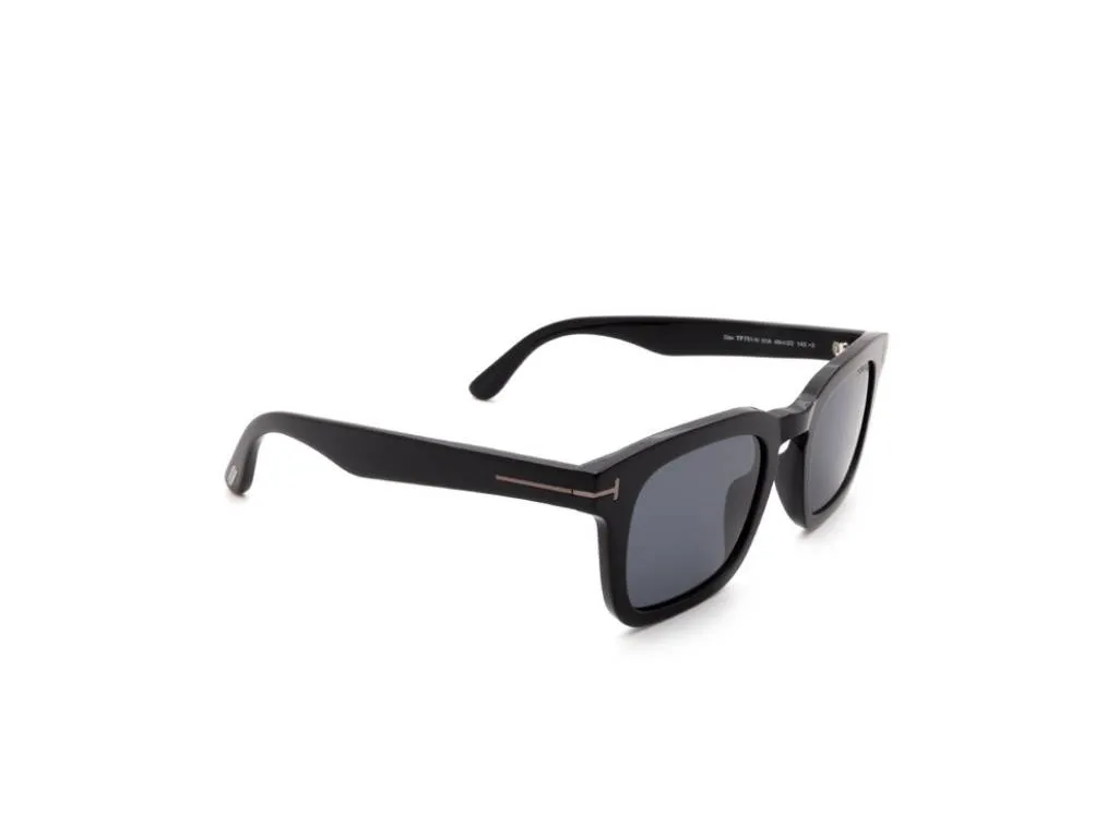 TOM FORD FT0751-N DAX 01A Occhiali da sole Acetato Nero Grigio Squadrata Normale - immagine 4