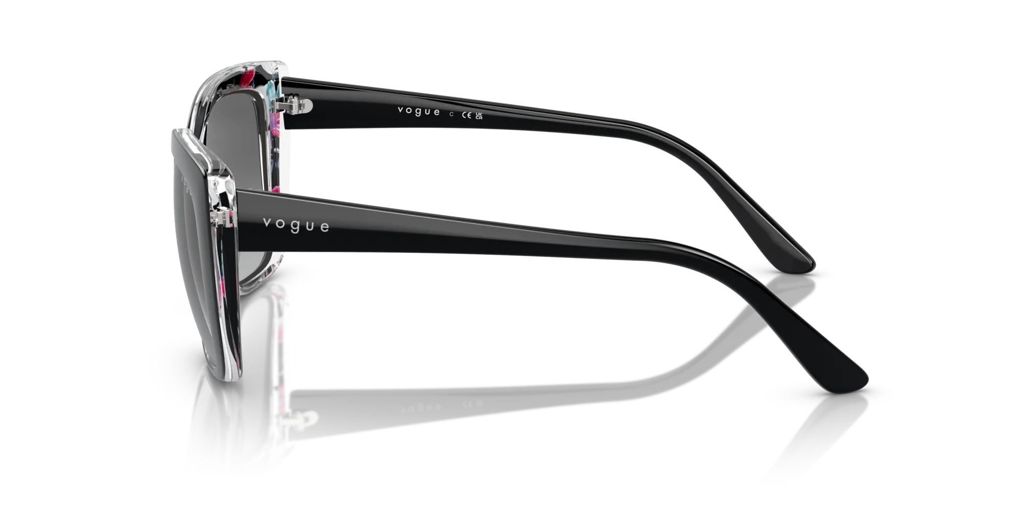 VOGUE EYEWEAR VO5337S 283911 Occhiali da sole Iniettato Nero Grigio Squadrata Normale Sfumato - immagine 4
