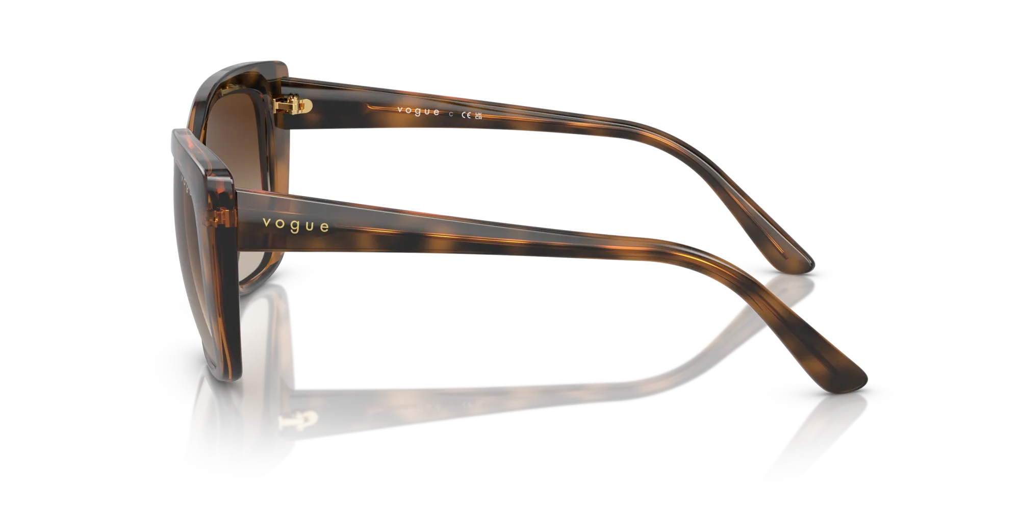 VOGUE EYEWEAR VO5337S 238613 Occhiali da sole Iniettato Marrone Marrone Squadrata Normale Sfumato - immagine 4