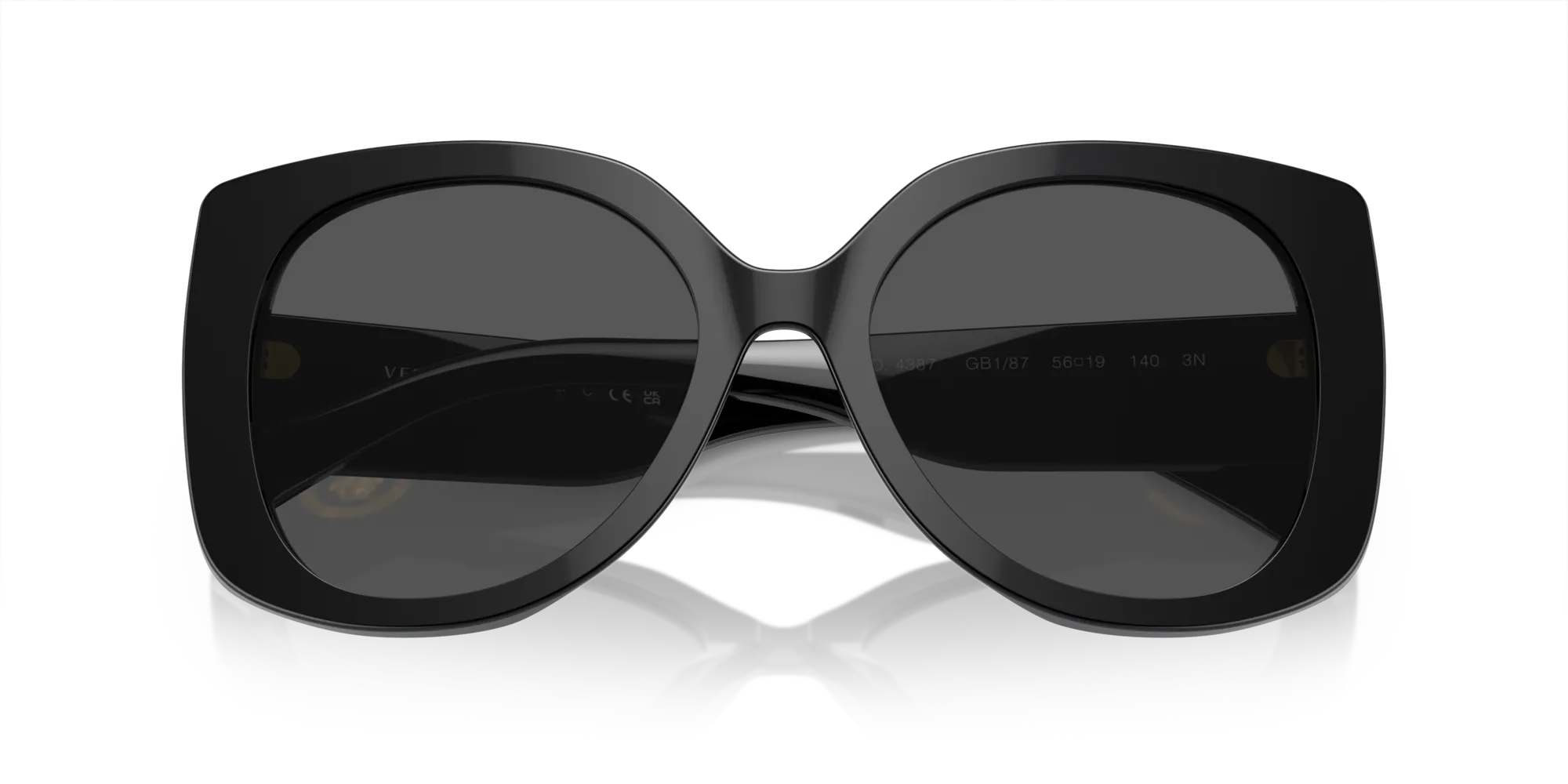 Versace VE4387 GB1/87 Occhiali da sole Acetato Nero Grigio Squadrata Normale - immagine 2
