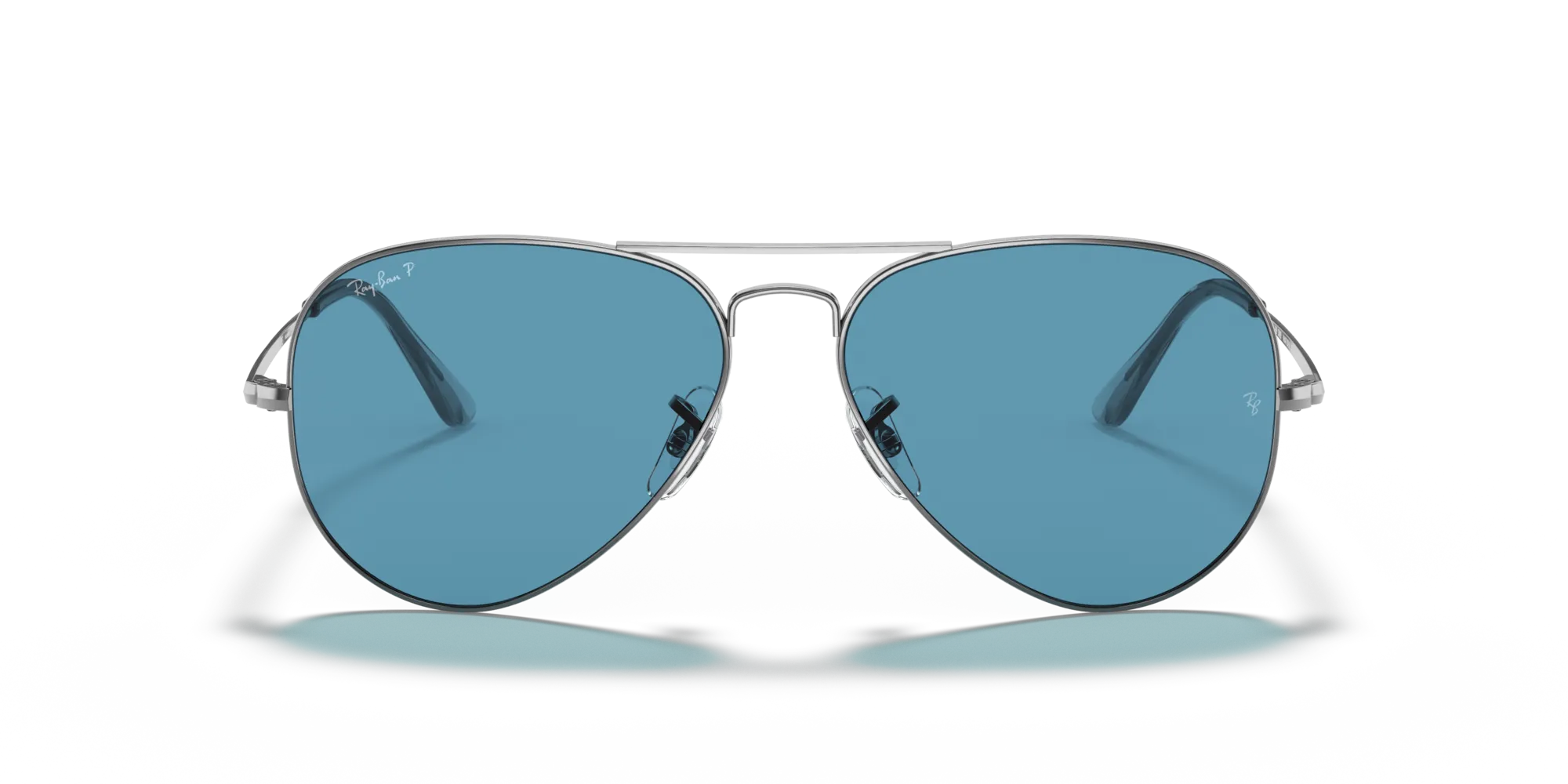 Ray - Ban RB3689 AVIATOR METAL II 004/S2 Occhiali da sole Metallo Grigio Blu Pilot Polarizzata - immagine 3