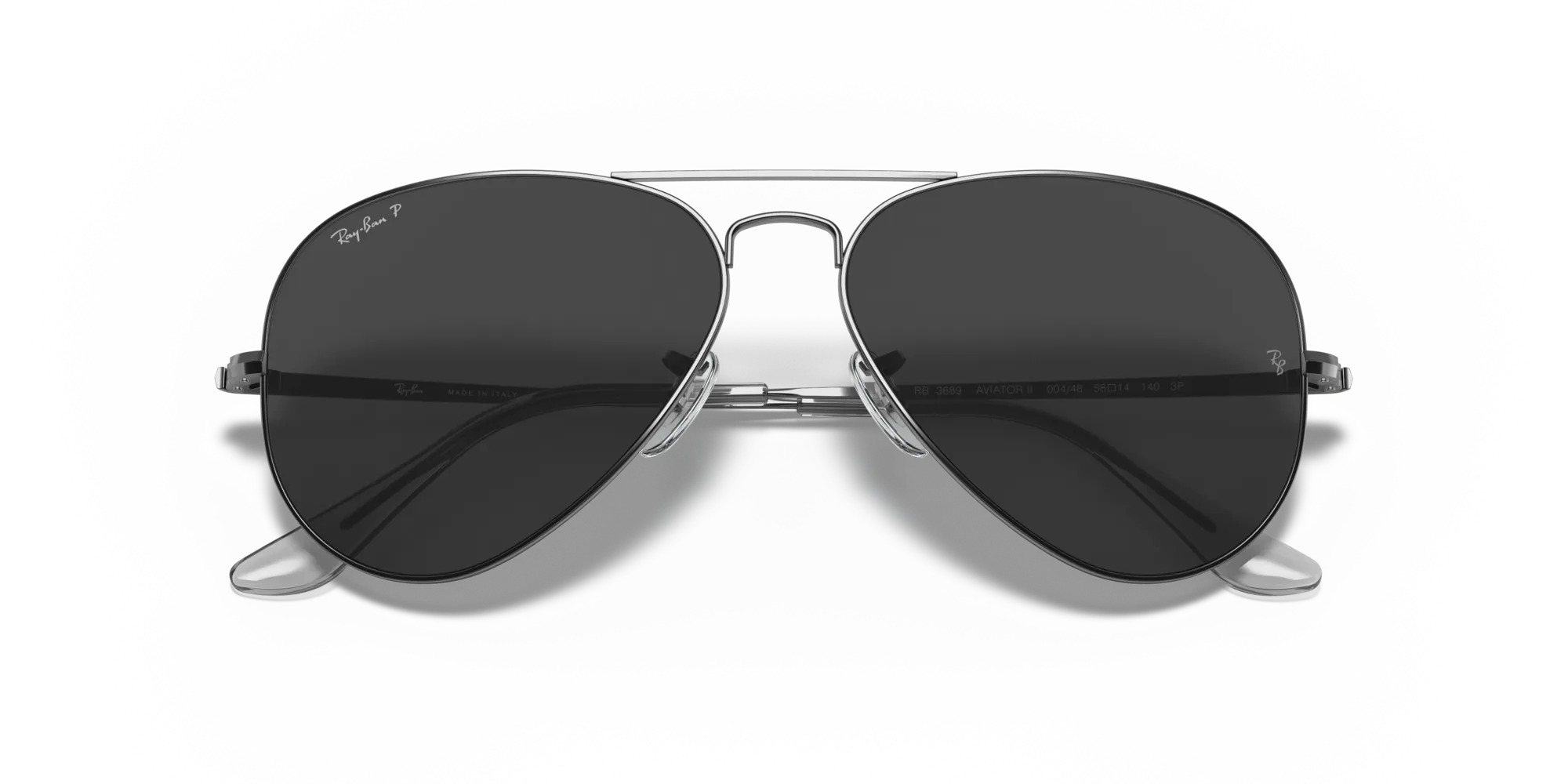 Ray - Ban RB3689 AVIATOR METAL II 004/48 Occhiali da sole Metallo Grigio [""] Pilot Polarizzata - immagine 2