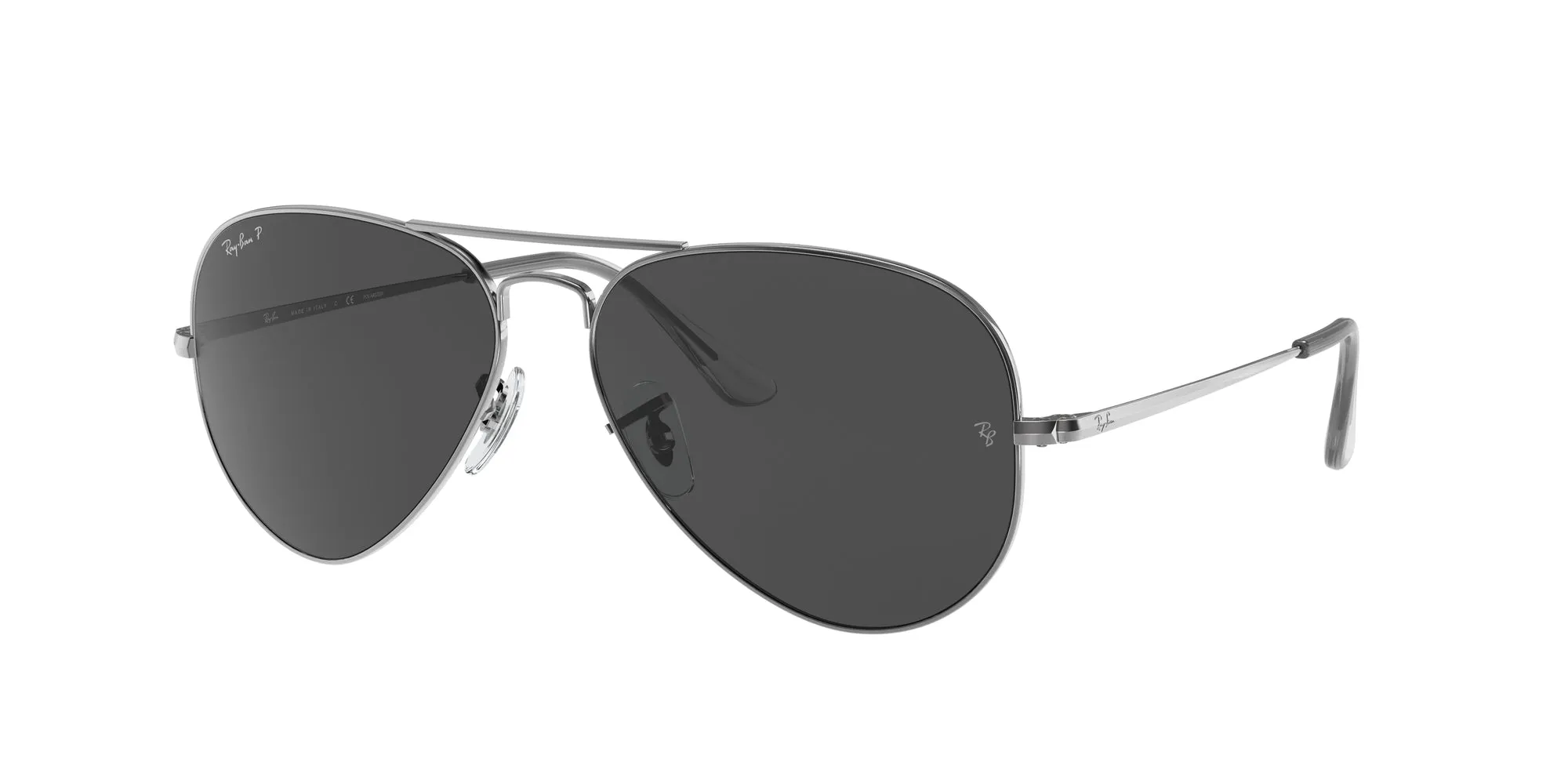 Ray - Ban RB3689 AVIATOR METAL II 004/48 Occhiali da sole Metallo Grigio Nero Pilot Polarizzata - immagine 1