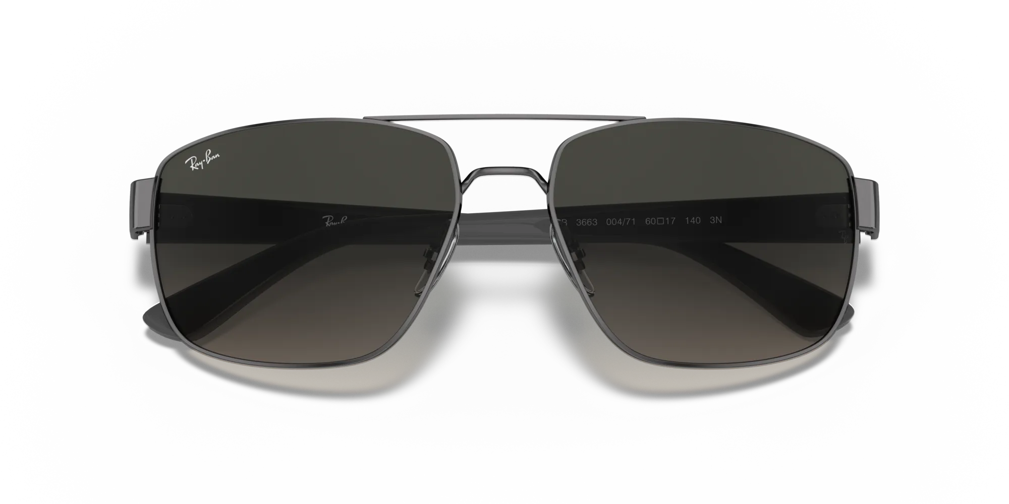 Ray - Ban RB3663 004/71 Occhiali da sole Metallo Grigio Grigio Geometrica Normale Sfumato - immagine 2