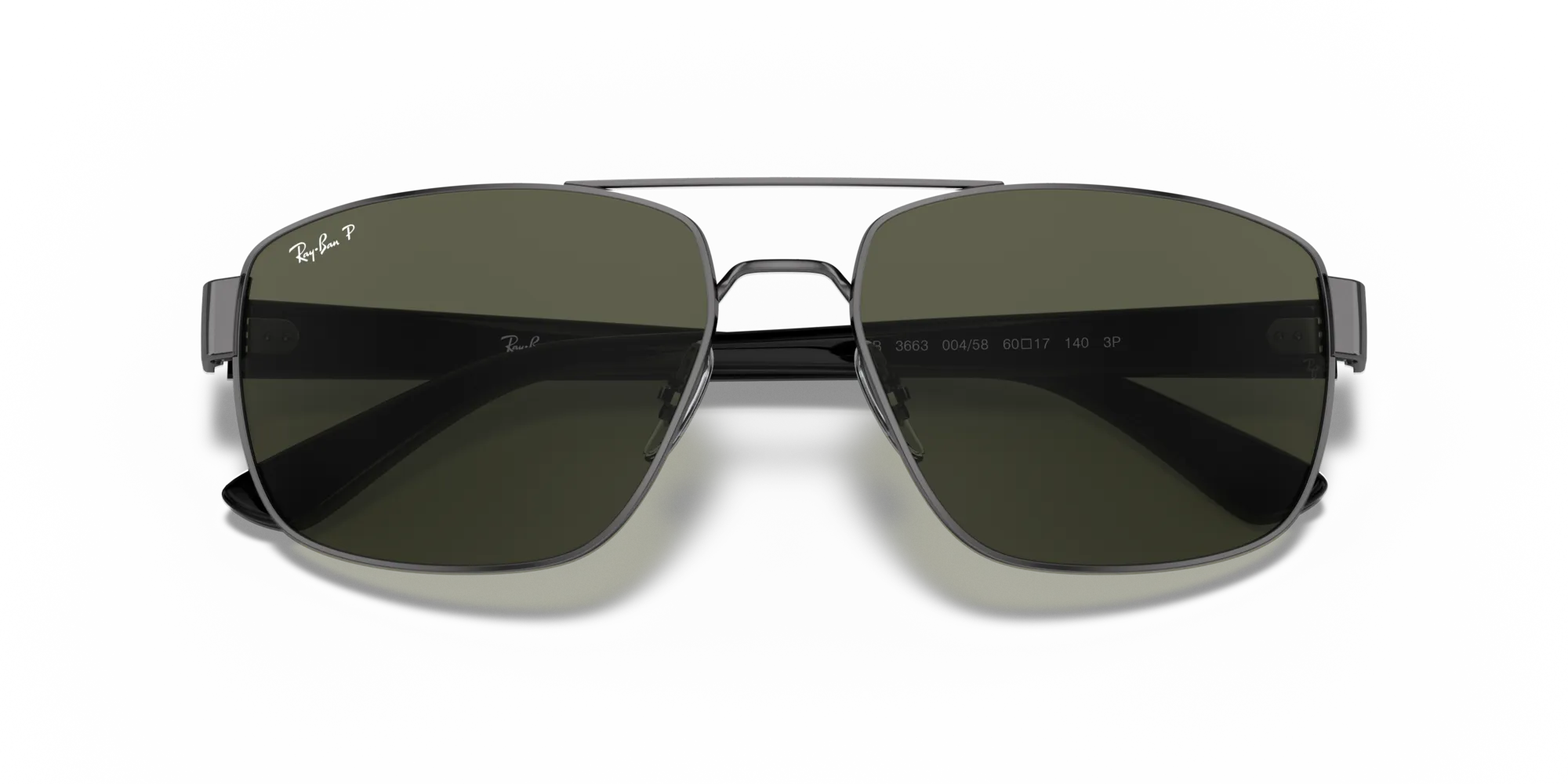 Ray - Ban RB3663 004/58 Occhiali da sole Metallo Grigio G15 Geometrica Polarizzata - immagine 2