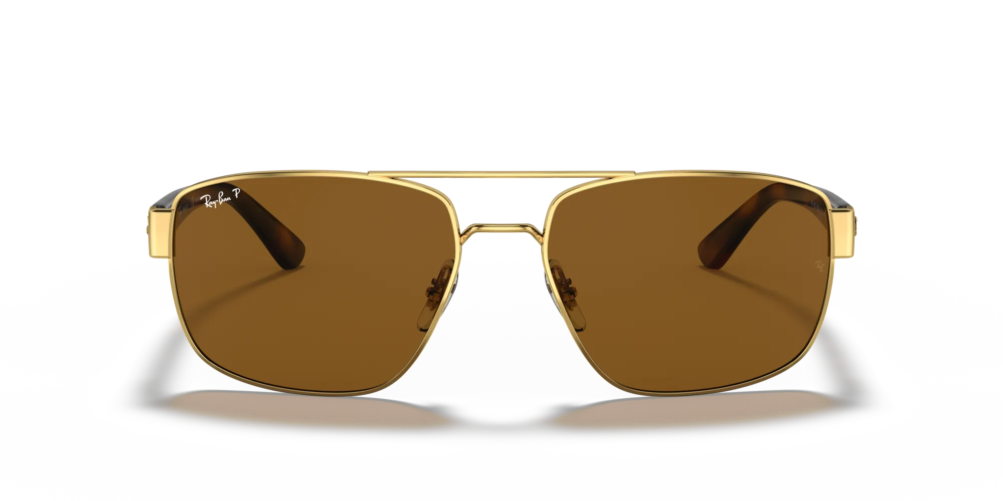 Ray - Ban RB3663 001/57 Occhiali da sole Metallo Oro Marrone Geometrica Polarizzata - immagine 3