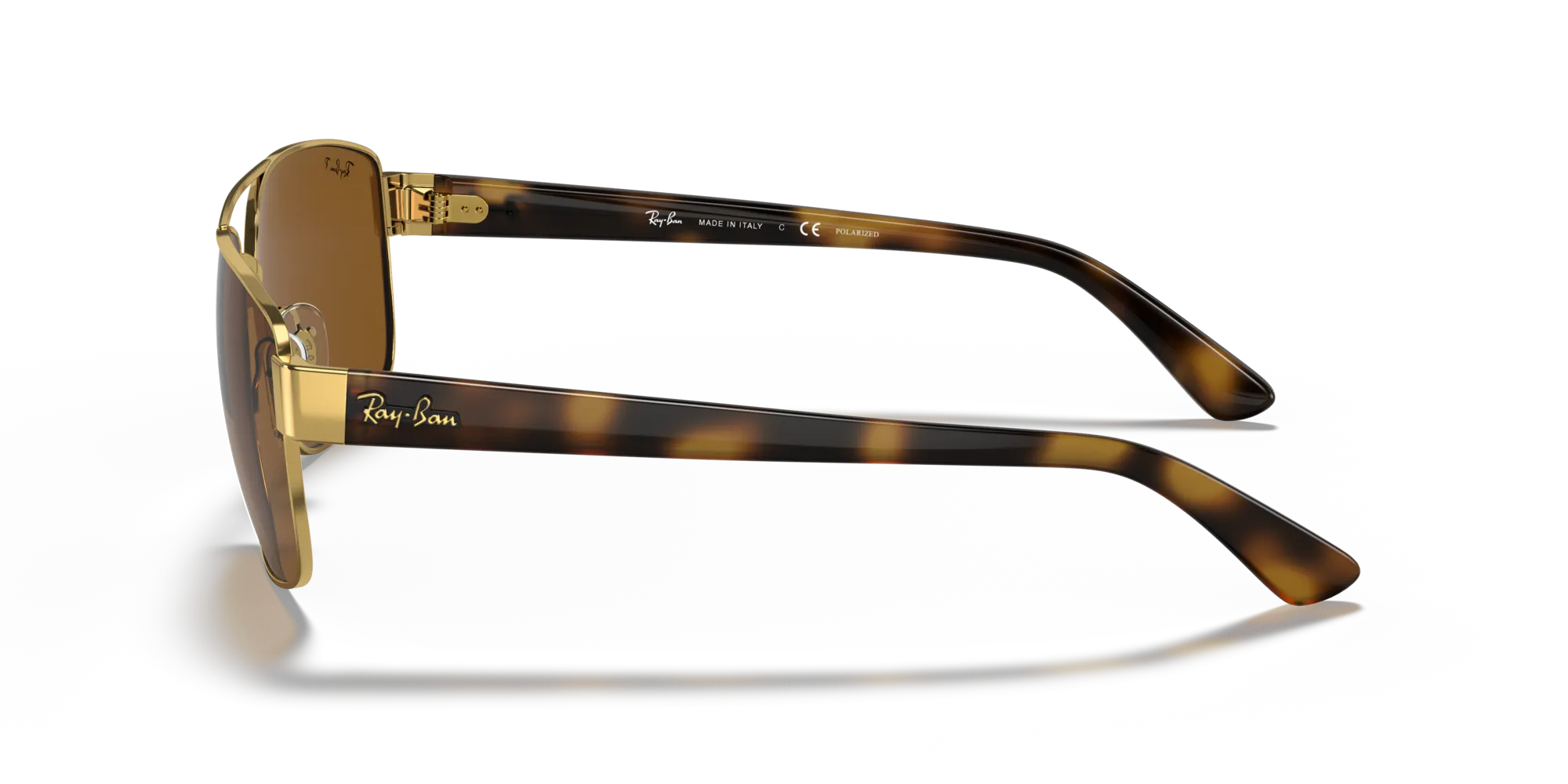 Ray - Ban RB3663 001/57 Occhiali da sole Metallo Oro Marrone Geometrica Polarizzata - immagine 4