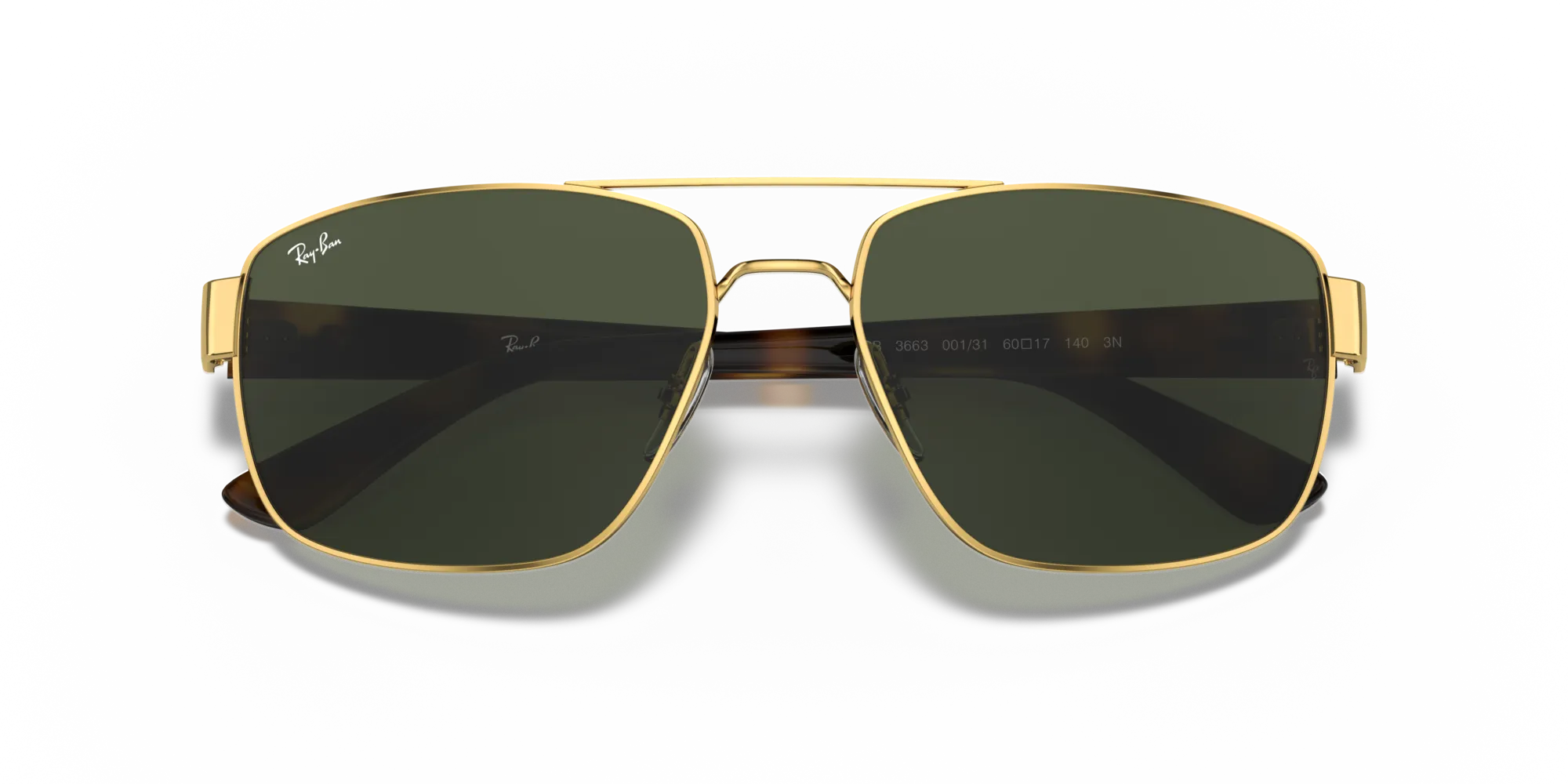 Ray - Ban RB3663 001/31 Occhiali da sole Metallo Oro G15 Geometrica Normale - immagine 2