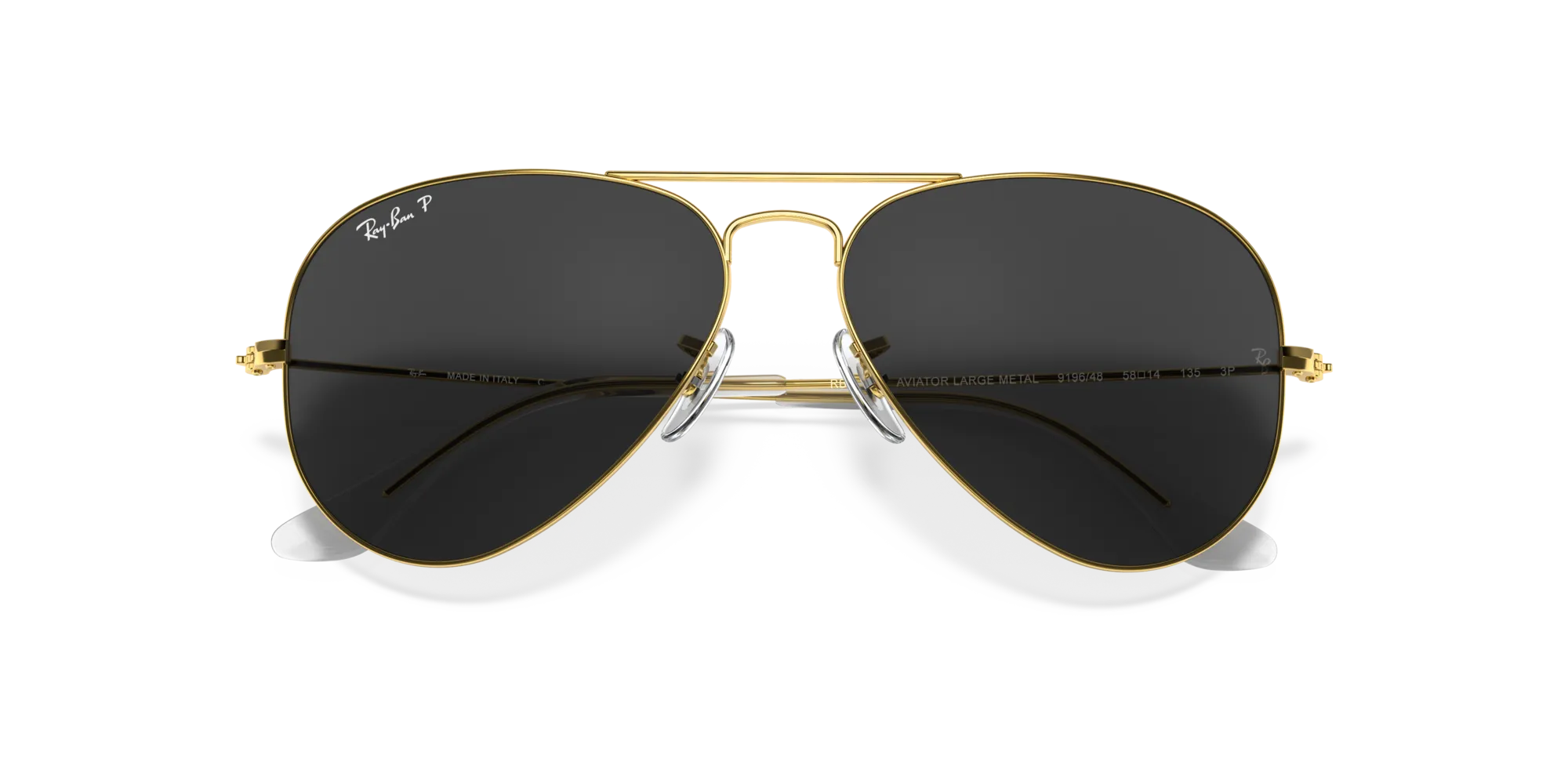 Ray - Ban RB3025 AVIATOR 919648 Occhiali da sole Metallo Oro Nero Pilot Polarizzata - immagine 2