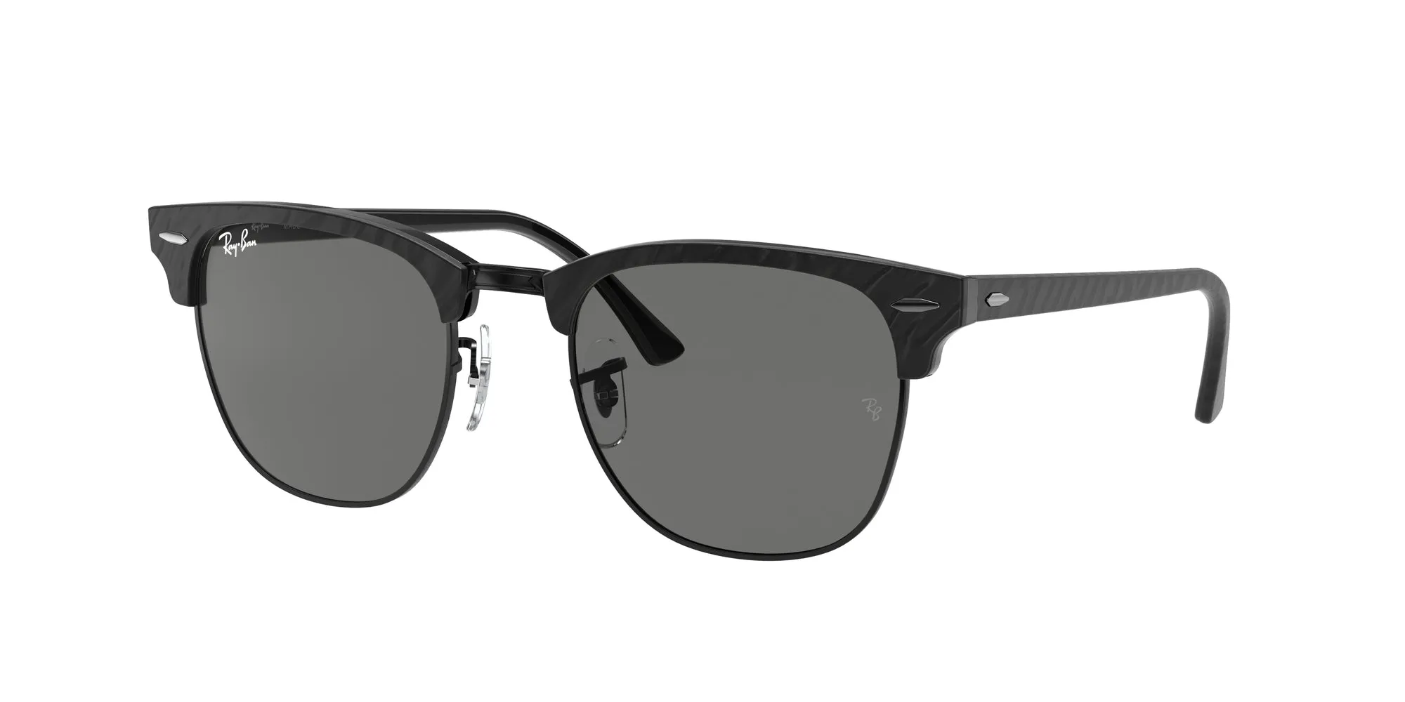Ray - Ban RB3016 CLUBMASTER 1305B1 Occhiali da sole Acetato Nero Grigio Squadrata Normale - immagine 1