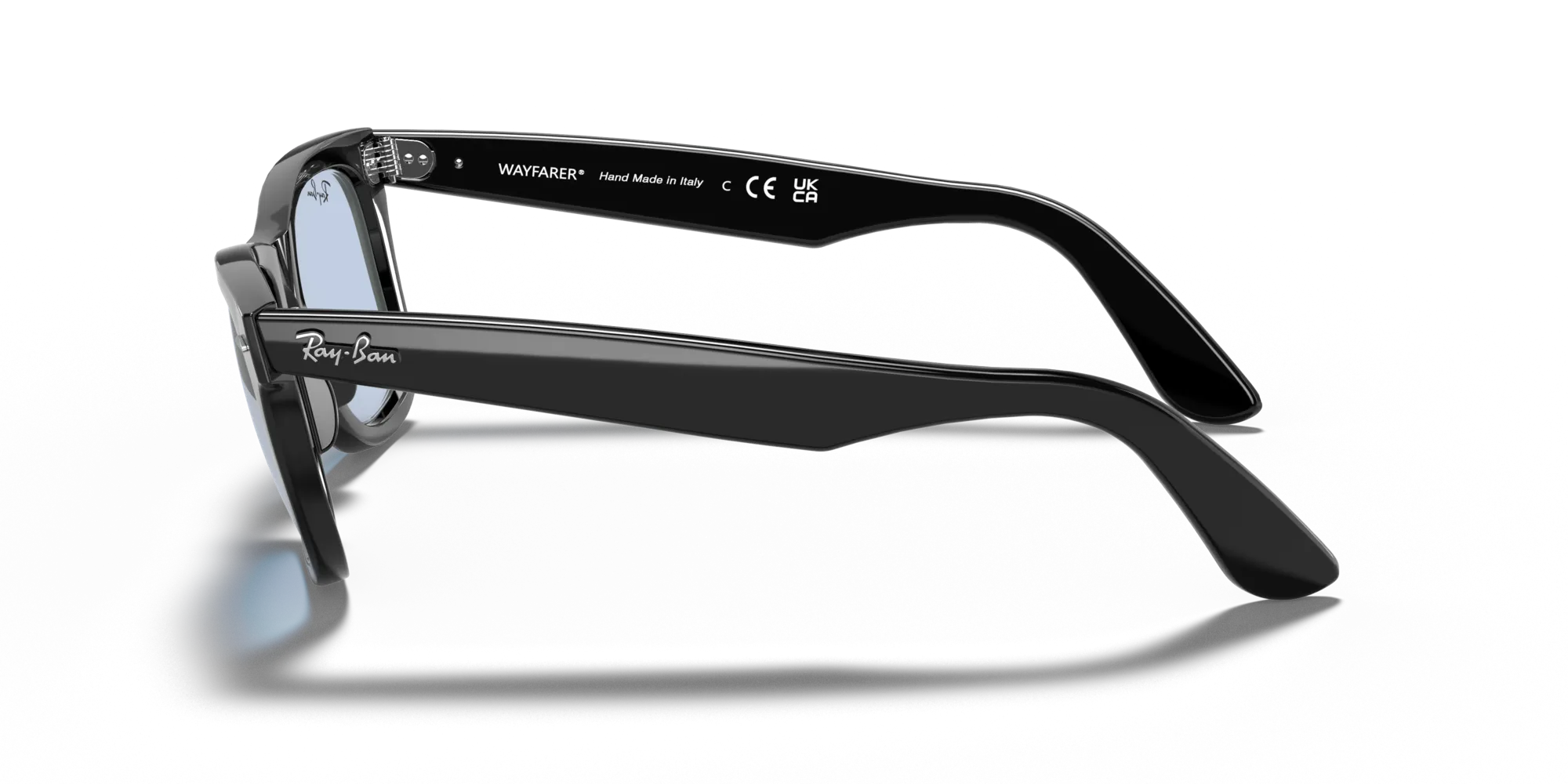 Ray - Ban RB2140F WAYFARER 901/64 Occhiali da sole Acetato Nero Blu Squadrata Normale - immagine 4