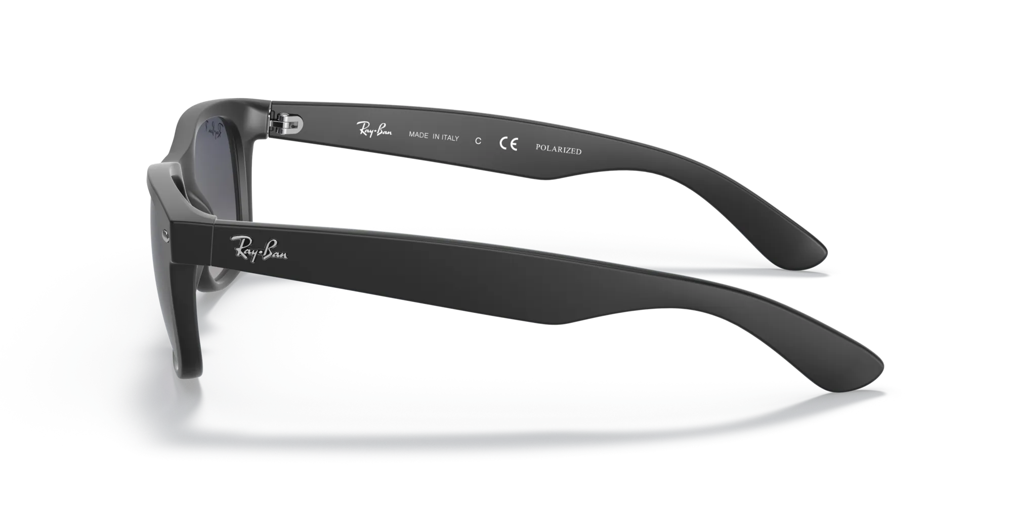Ray - Ban RB2132F NEW WAYFARER LOW BRIDGE FIT 601S78 Occhiali da sole Nylon Nero Blu Squadrata Polarizzata Sfumato - immagine 4