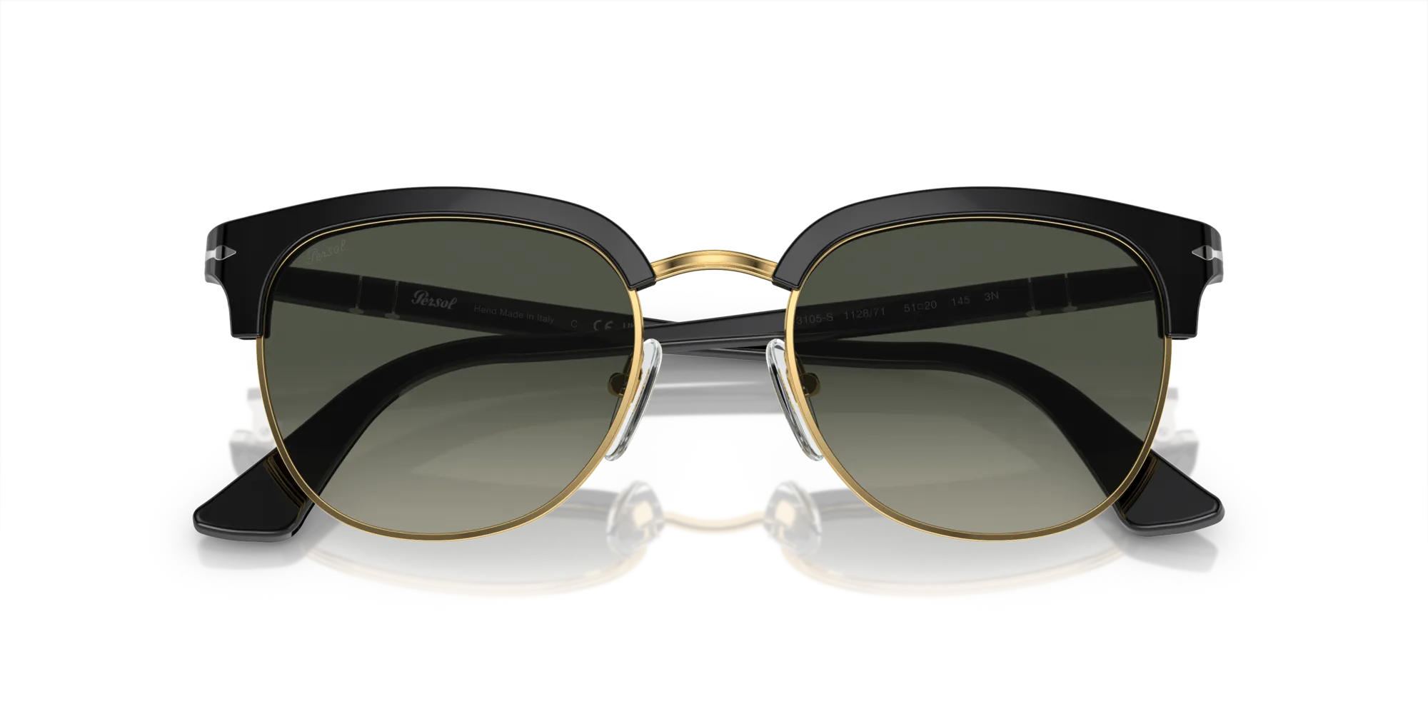 Persol PO3105S CELLOR 112871 Occhiali da sole Acetato Nero Grigio Pantos Normale Sfumato - immagine 2