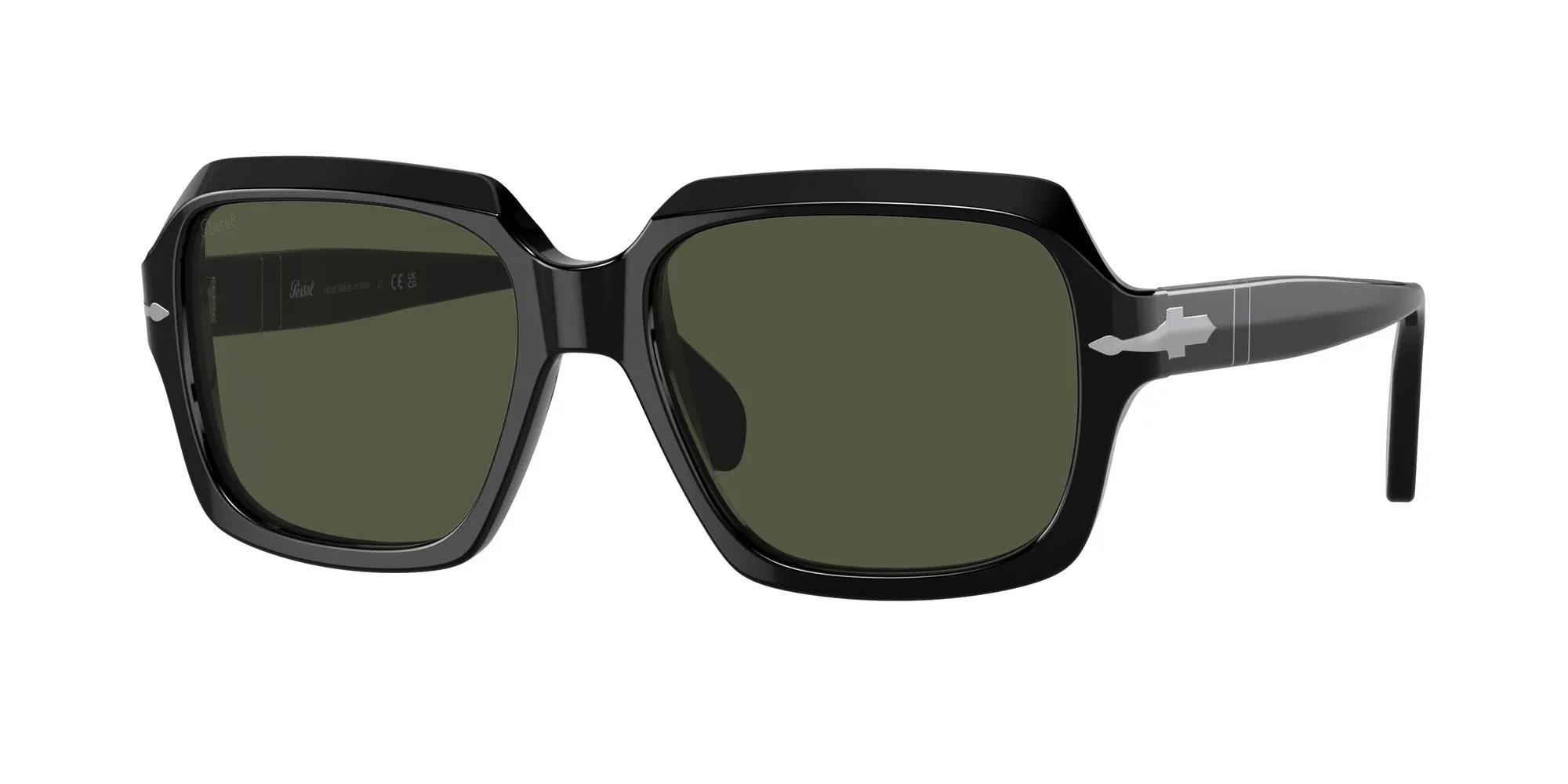 Persol PO0581S 95/31 Occhiali da sole Acetato Nero Verde Squadrata Normale - immagine 1