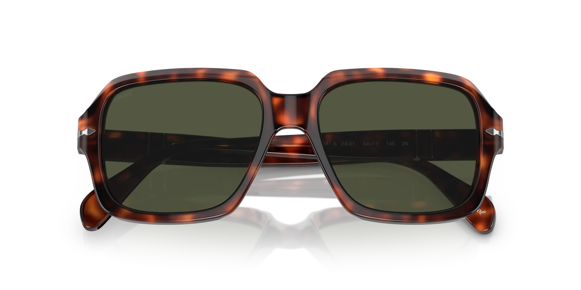 Persol PO0581S 24/31 Occhiali da sole Acetato Tartaruga Verde Squadrata Normale - immagine 2