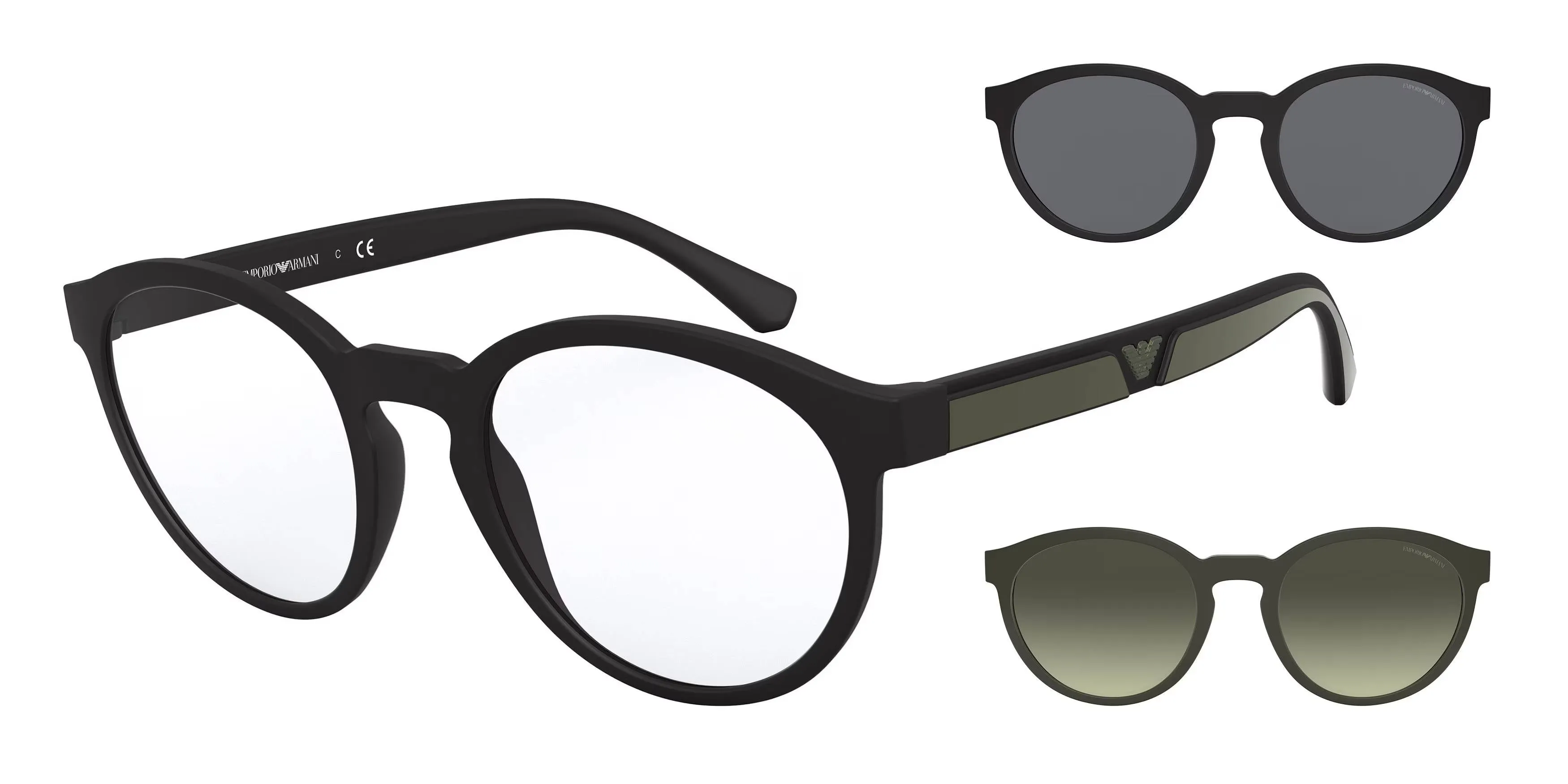 Emporio Armani EA4152 50421W Occhiali da sole Iniettato Nero Trasparente Pantos Normale - immagine 1