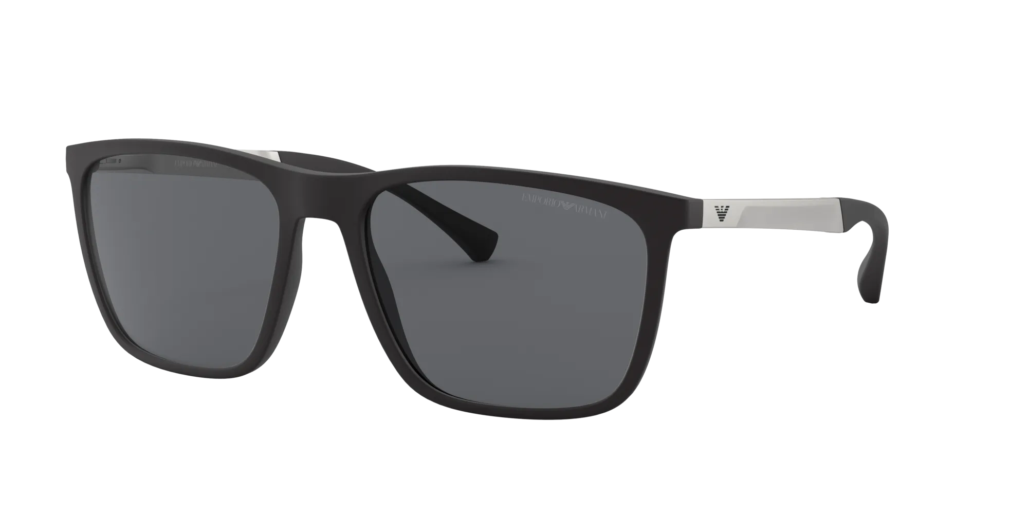 Emporio Armani EA4150 506387 Occhiali da sole Iniettato Nero Grigio Squadrata Normale - immagine 1