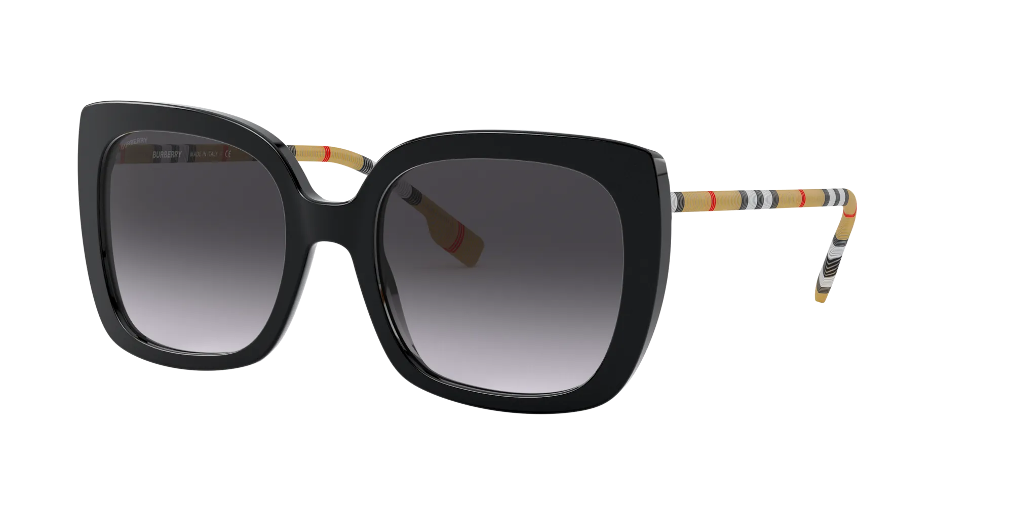 Burberry BE4323 CAROLL 38538G Occhiali da sole Acetato Nero Grigio Squadrata Normale Sfumato - immagine 1