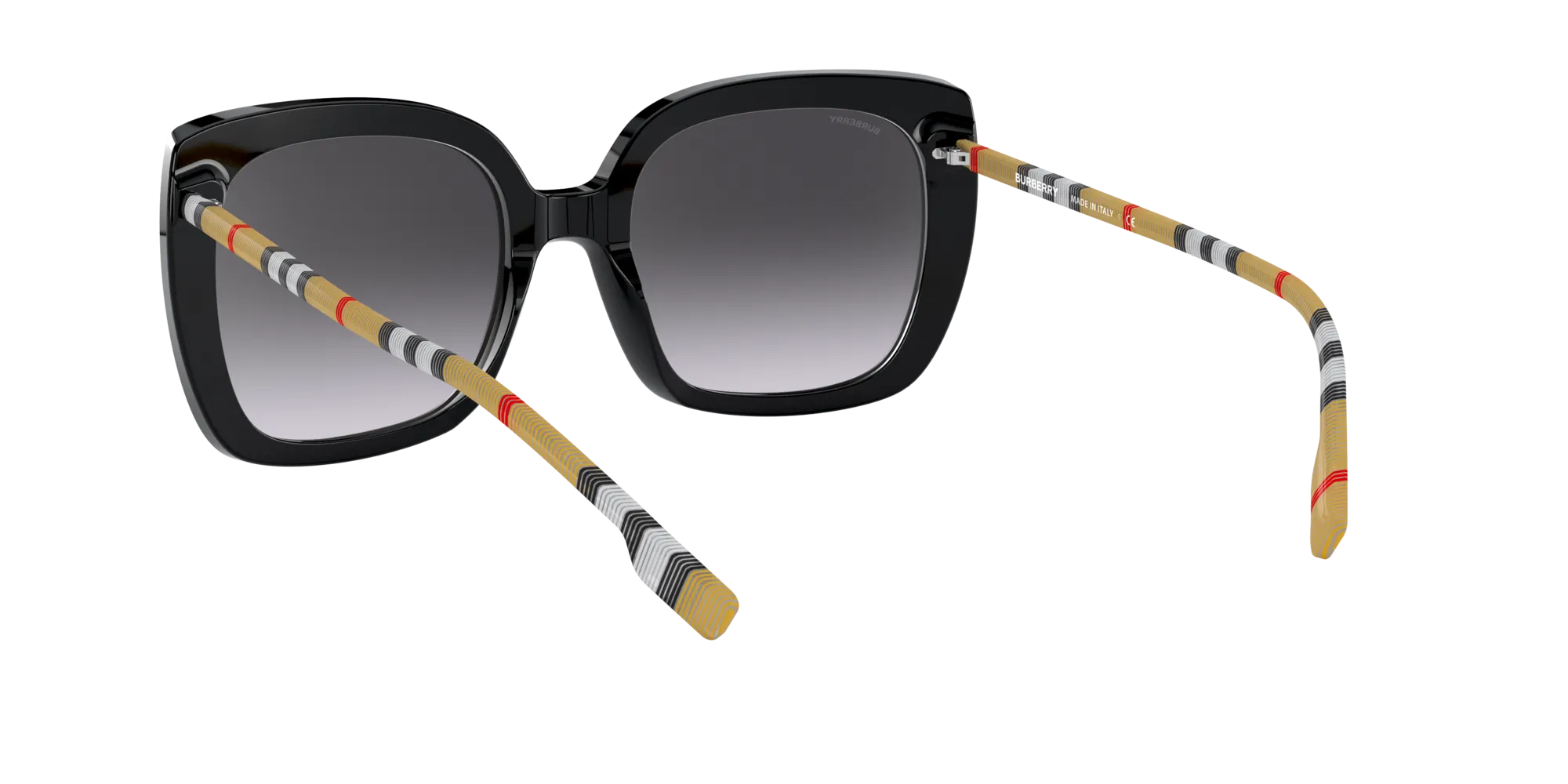 Burberry BE4323 CAROLL 38538G Occhiali da sole Acetato Nero Grigio Squadrata Normale Sfumato - immagine 4