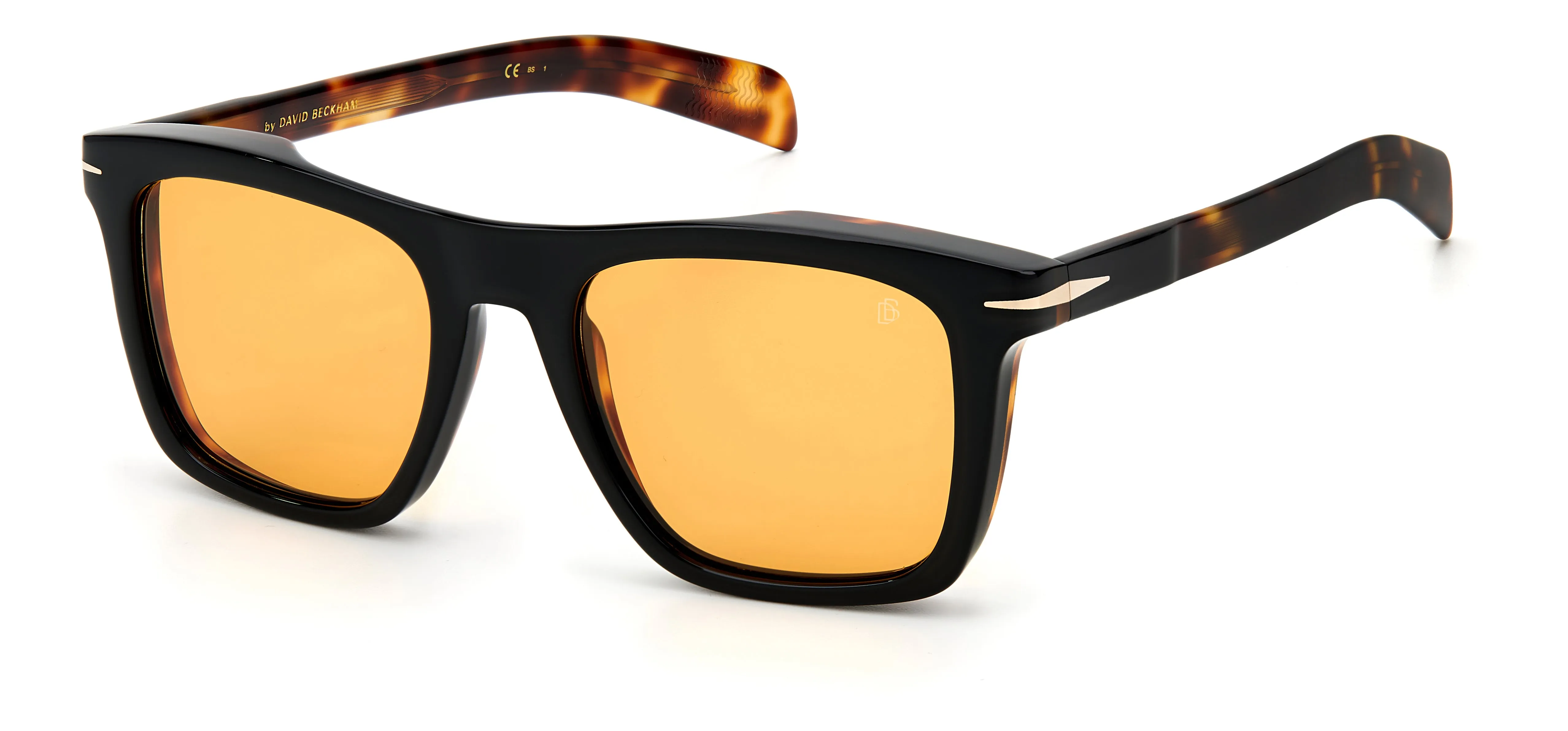 DAVID BECKHAM DB 7000/S WR7/W7 Occhiali da sole Acetato Nero Arancione Squadrata Normale - immagine 1