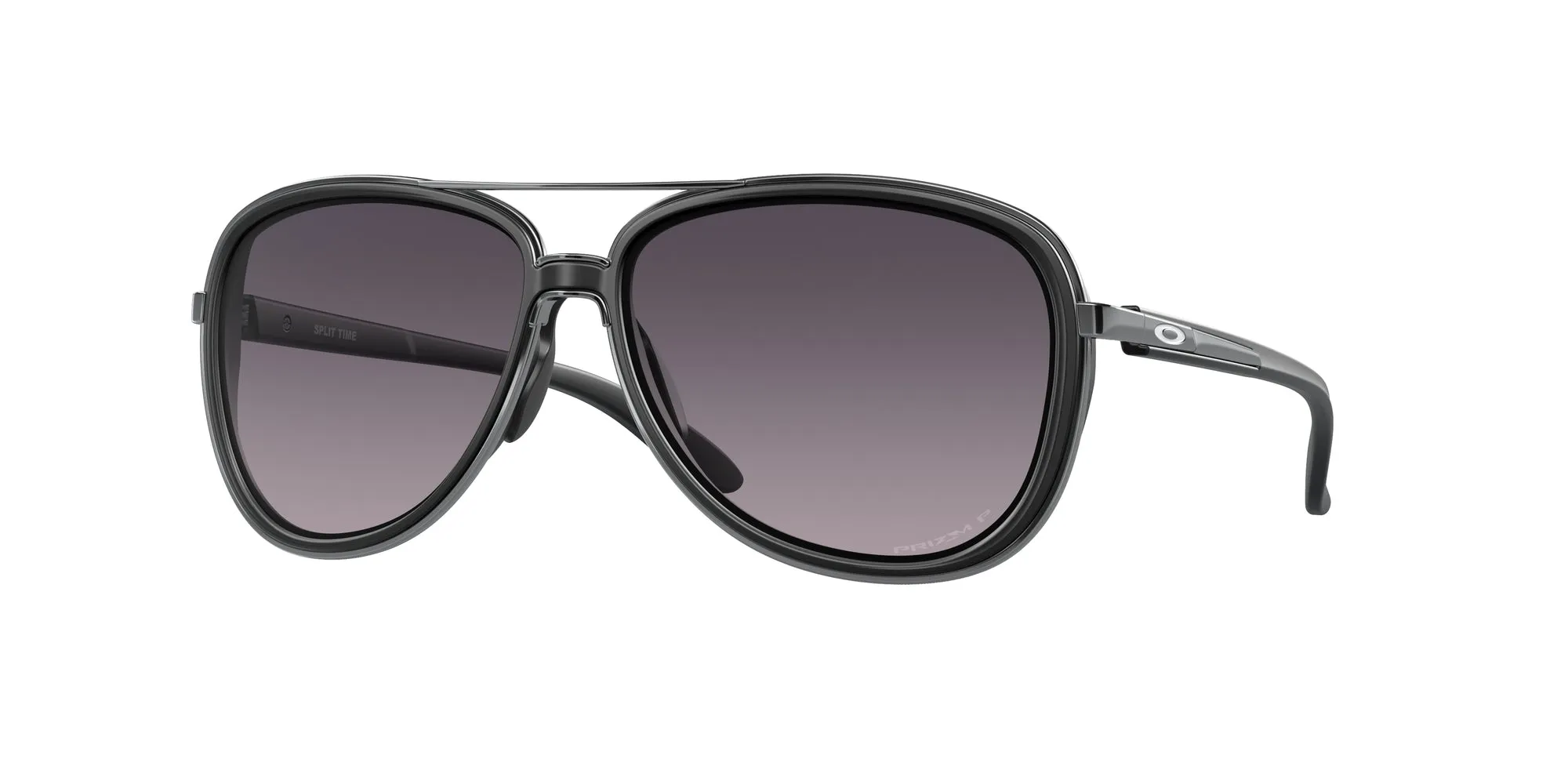 Oakley OO4129 SPLIT TIME 412917 Occhiali da sole Metallo Nero Grigio Rotonda Normale Sfumato - immagine 1