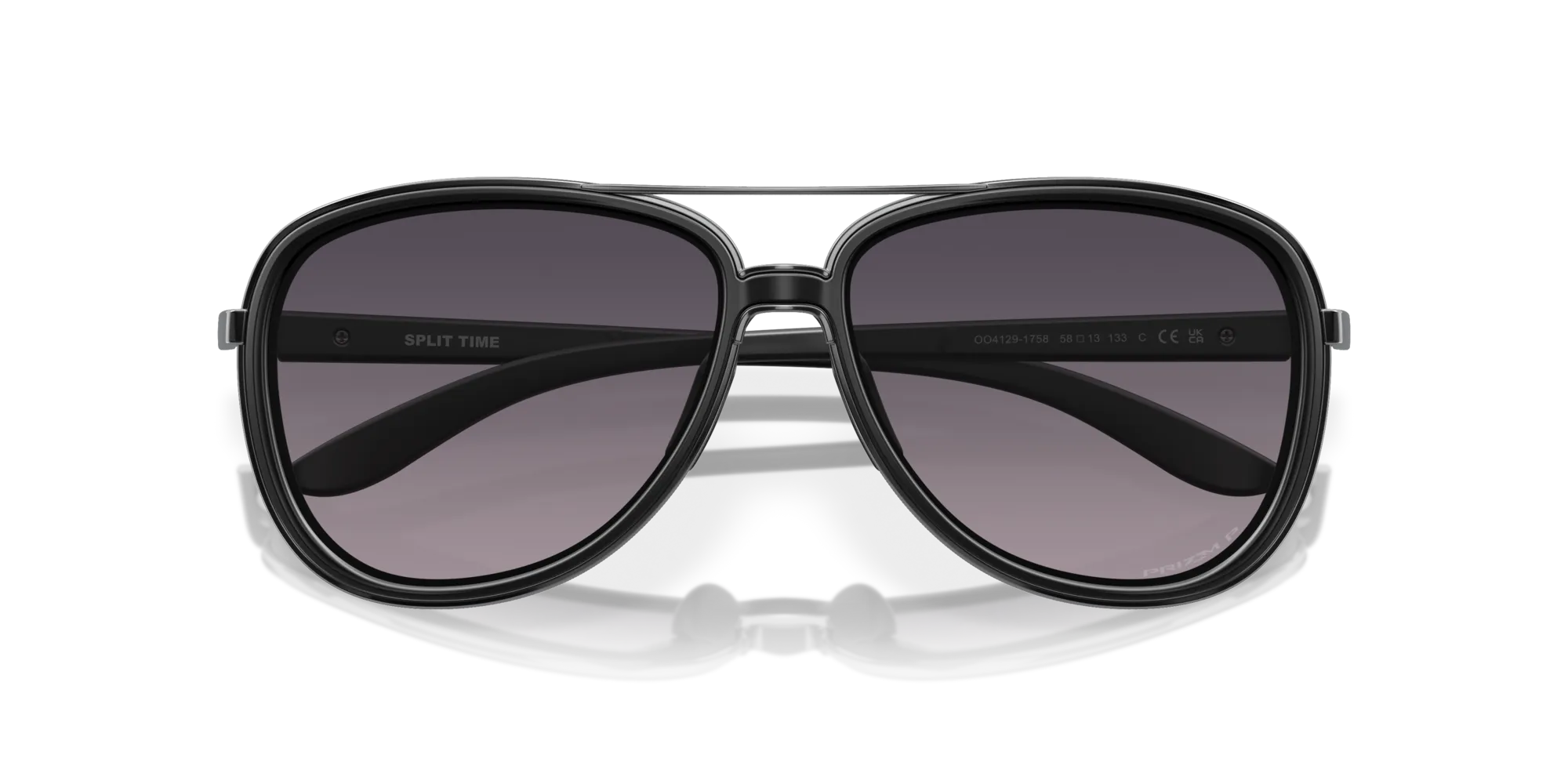 Oakley OO4129 SPLIT TIME 412917 Occhiali da sole Metallo Nero Grigio Rotonda Normale Sfumato - immagine 2