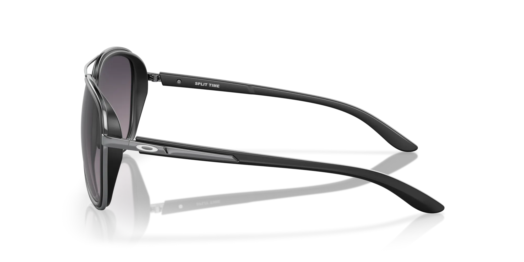 Oakley OO4129 SPLIT TIME 412917 Occhiali da sole Metallo Nero Grigio Rotonda Normale Sfumato - immagine 4