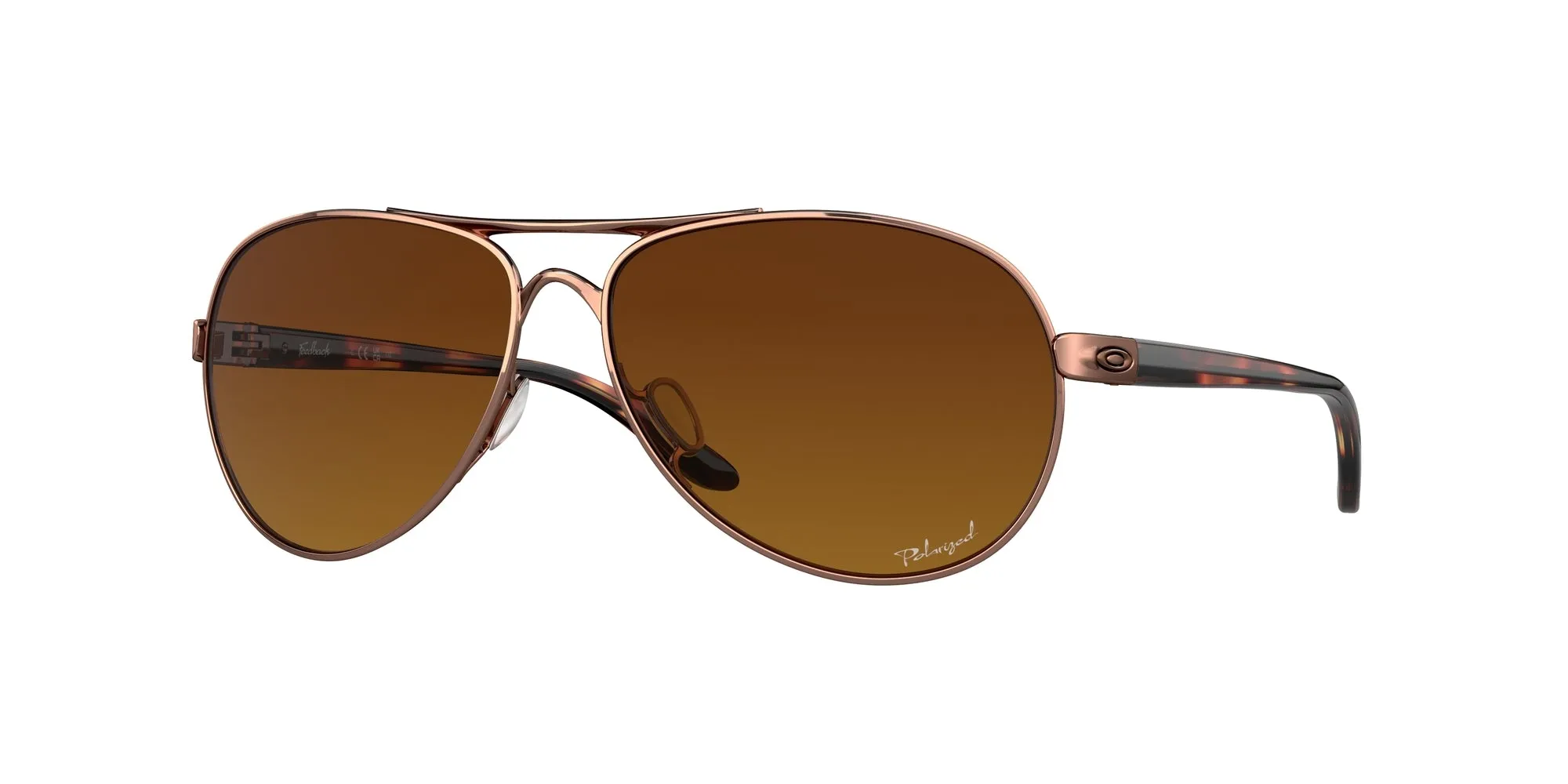 Oakley OO4079 FEEDBACK 407914 Occhiali da sole Metallo Oro Marrone Rotonda Polarizzata Sfumata - immagine 1