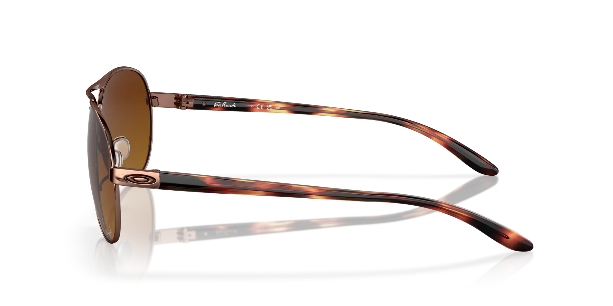 Oakley OO4079 FEEDBACK 407914 Occhiali da sole Metallo Oro Marrone Rotonda Polarizzata Sfumata - immagine 4