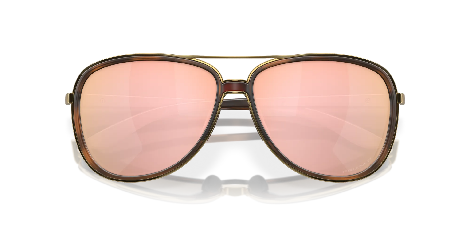 Oakley OO4129 SPLIT TIME 412914 Occhiali da sole Metallo Tartaruga Oro Rotonda Polarizzata Prizm - immagine 2