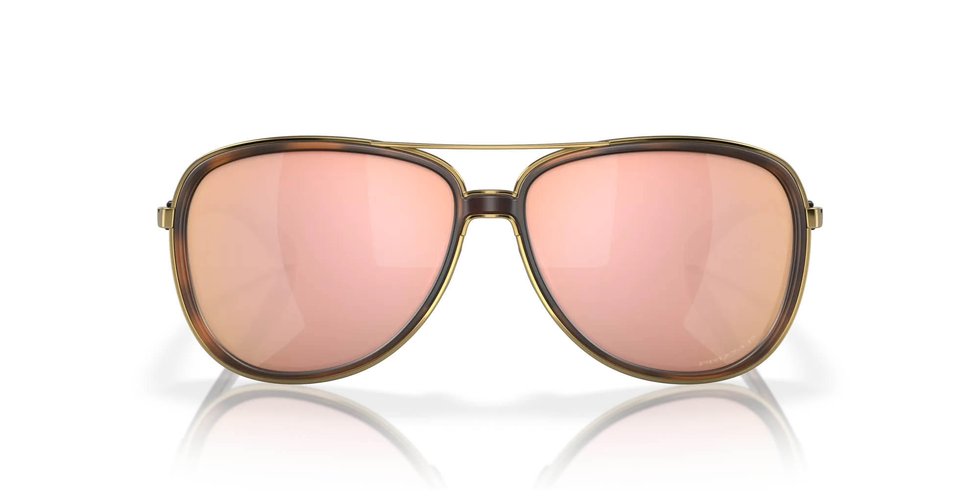 Oakley OO4129 SPLIT TIME 412914 Occhiali da sole Metallo Tartaruga Oro Rotonda Polarizzata Prizm - immagine 3