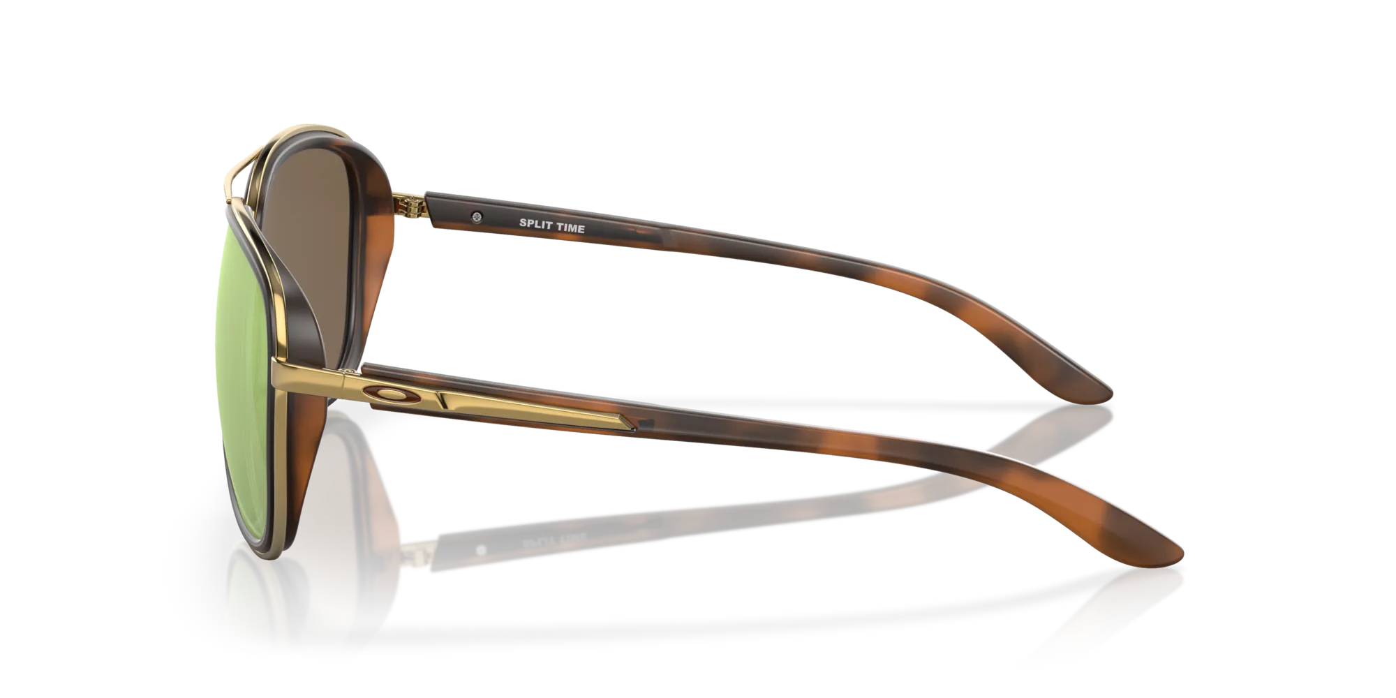Oakley OO4129 SPLIT TIME 412914 Occhiali da sole Metallo Tartaruga Oro Rotonda Polarizzata Prizm - immagine 4