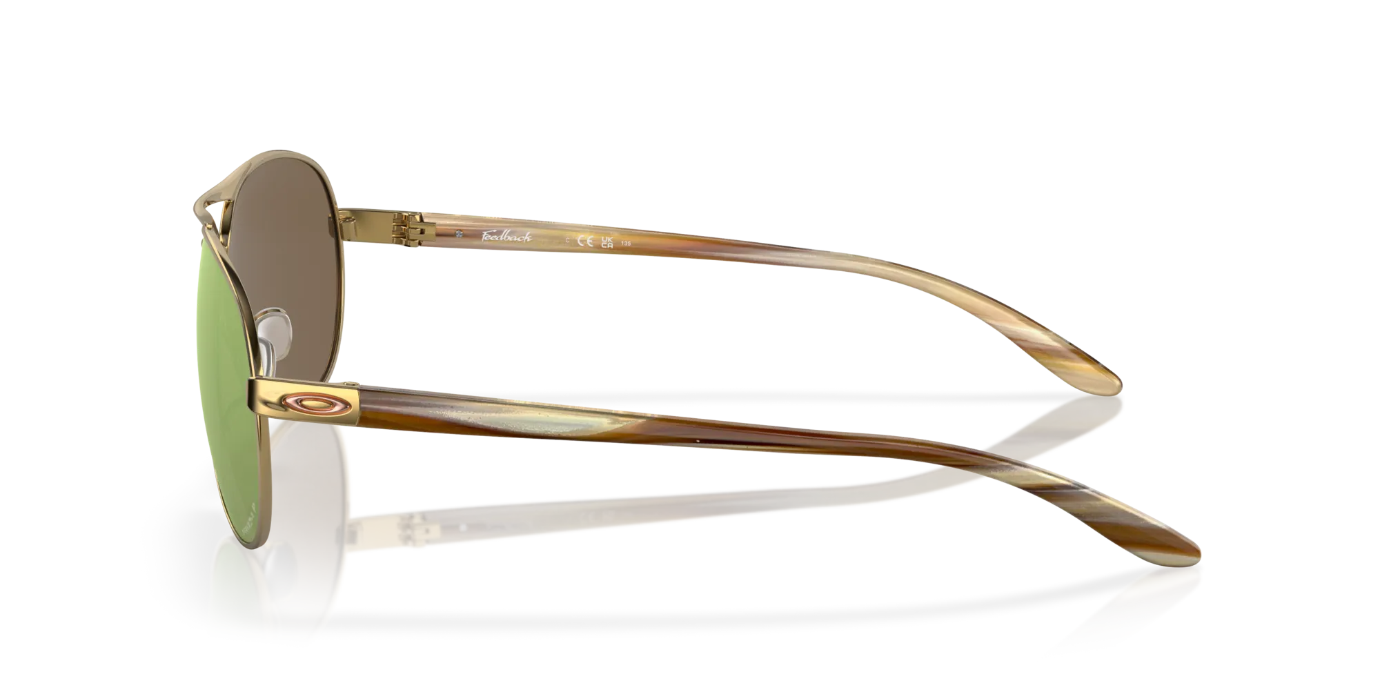 Oakley OO4079 FEEDBACK 407937 Occhiali da sole Metallo Oro Oro Rotonda Polarizzata Prizm - immagine 4