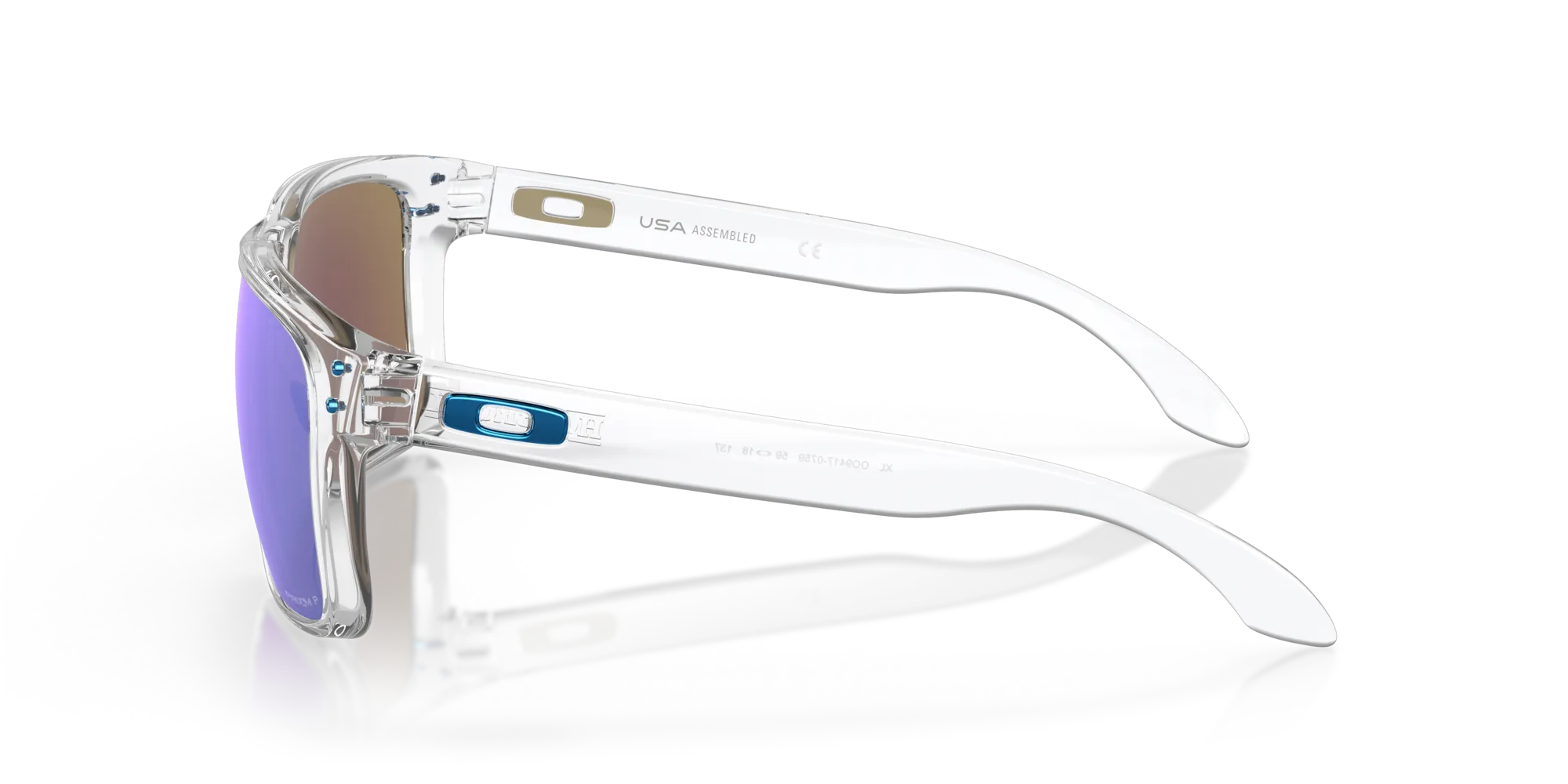 Oakley OO9417 HOLBROOK XL 941707 Occhiali da sole O_Matter Trasparente Blu Squadrata Polarizzata Prizm - immagine 4