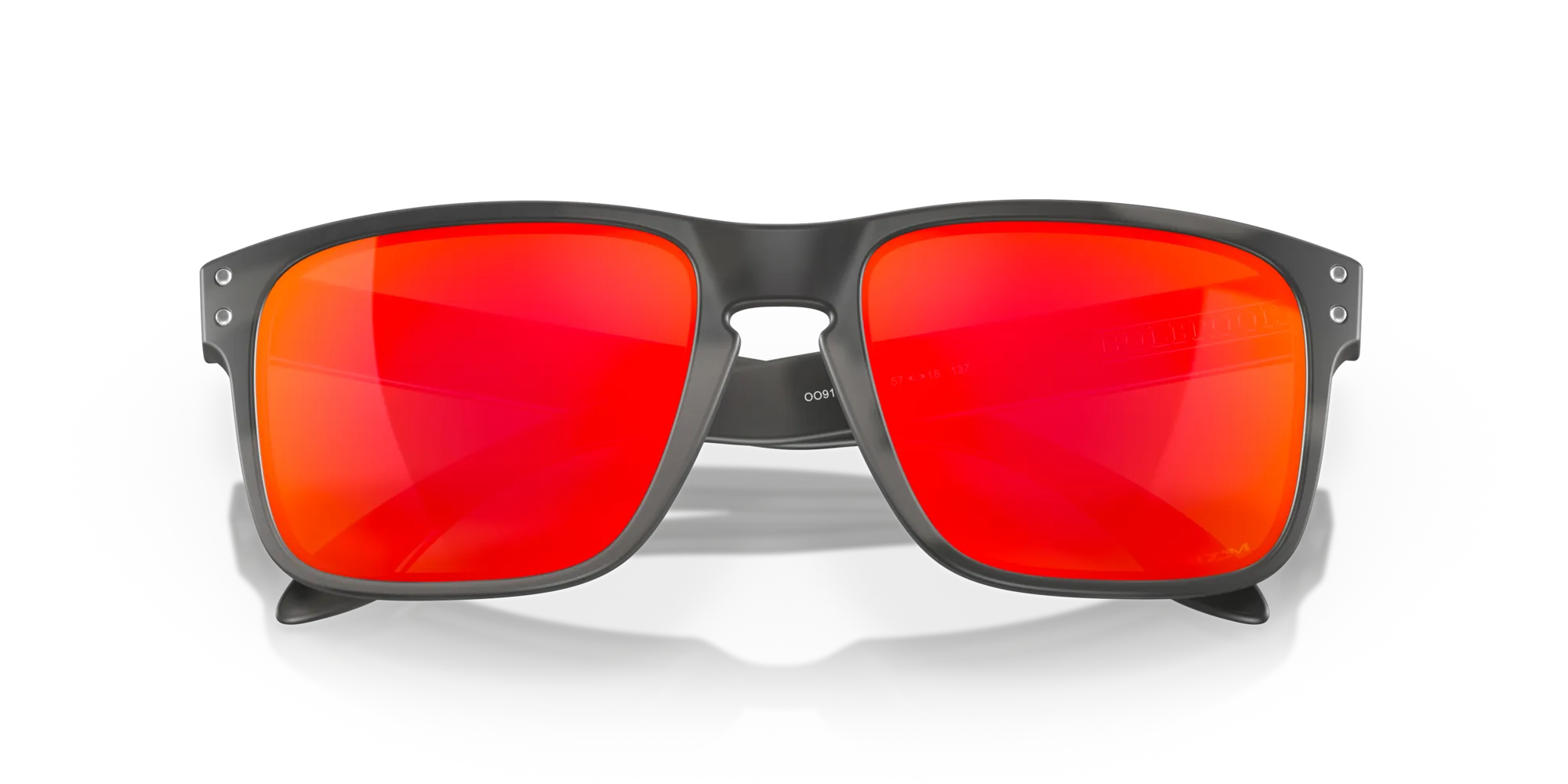 Oakley OO9102 HOLBROOK 9102E9 Occhiali da sole O_Matter Nero Rosso Squadrata Normale Prizm - immagine 2