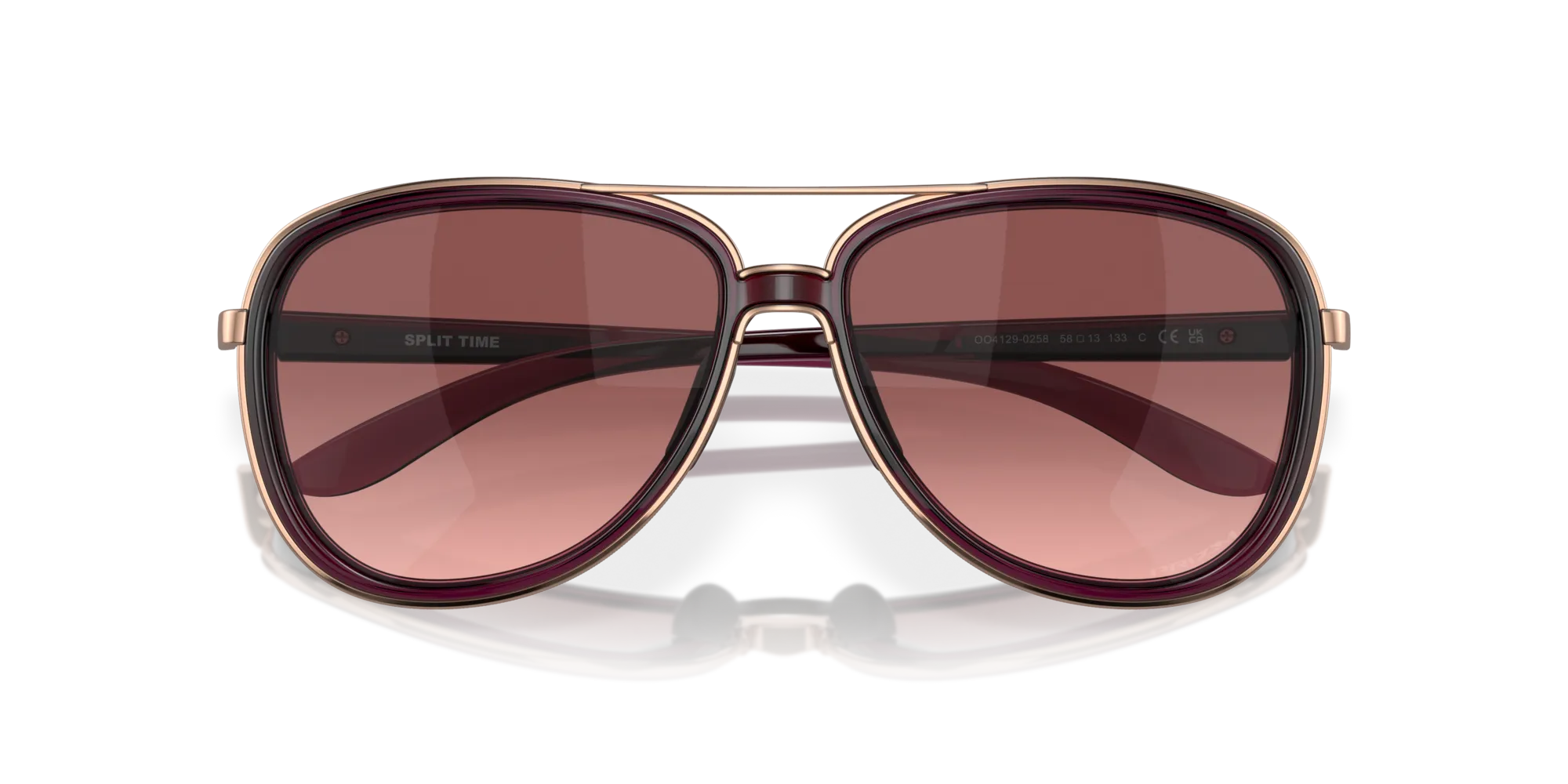 Oakley OO4129 SPLIT TIME 412902 Occhiali da sole Metallo Viola Grigio Rotonda Normale Sfumato - immagine 2