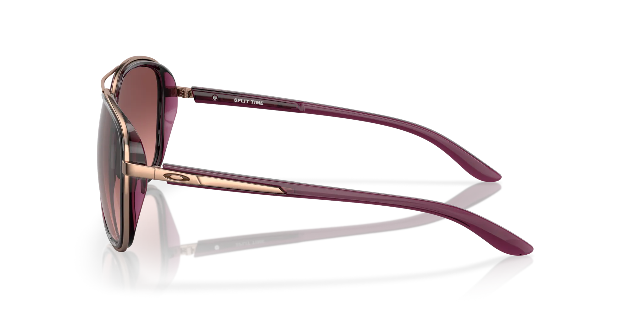 Oakley OO4129 SPLIT TIME 412902 Occhiali da sole Metallo Viola Grigio Rotonda Normale Sfumato - immagine 4
